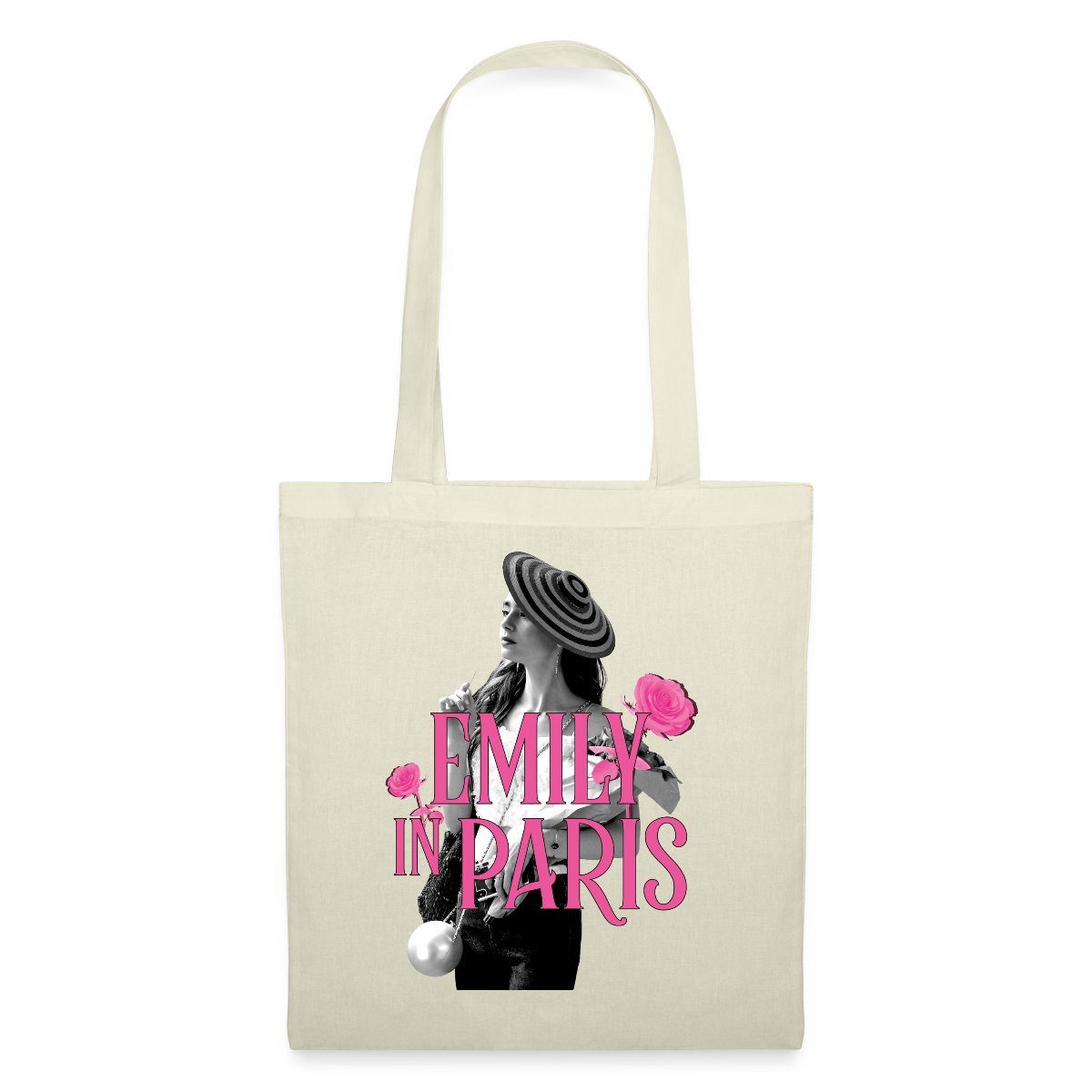 Henkeltasche Emily In Paris Emily Logo Mit Rosen Stoffbeutel