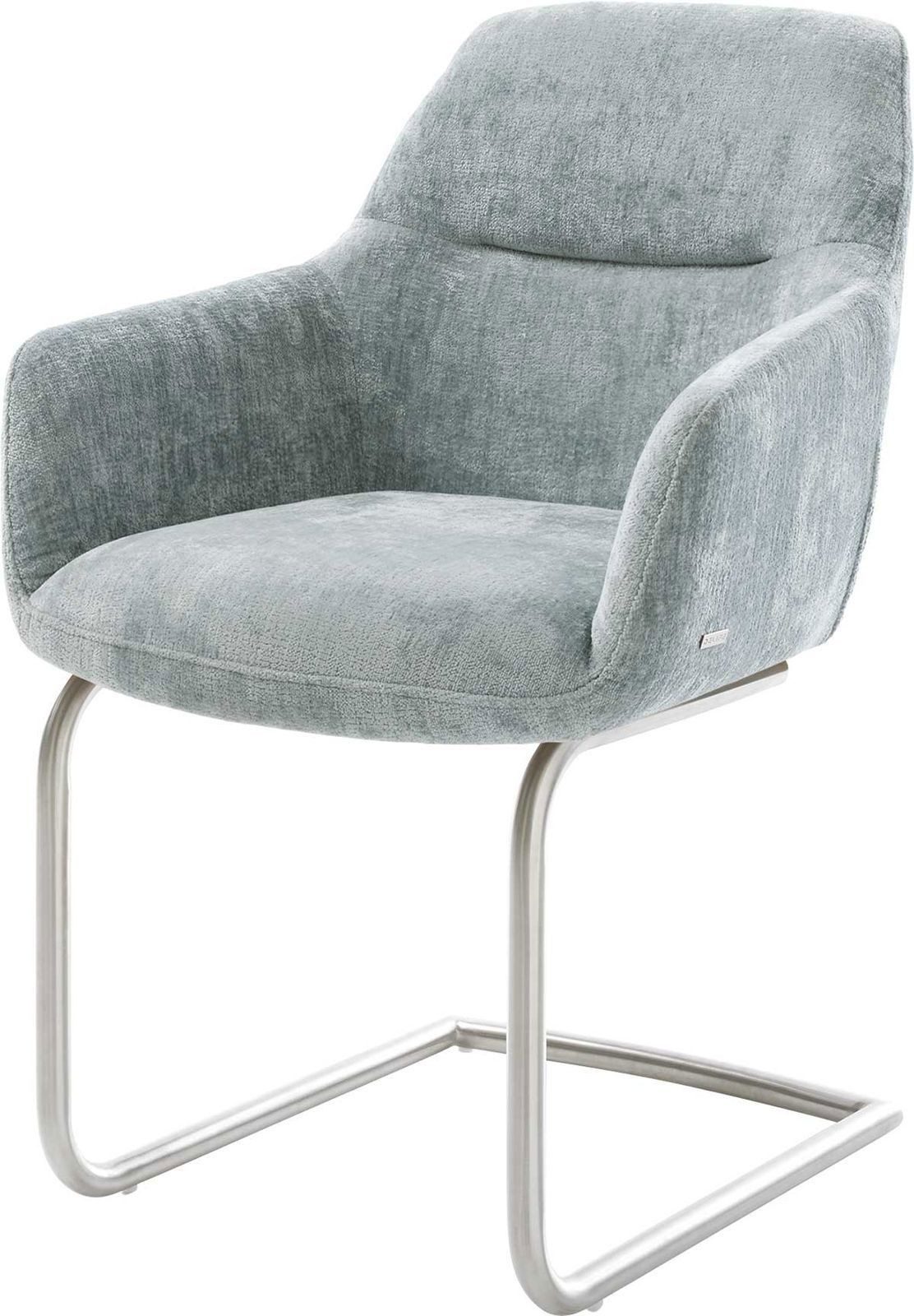 DELIFE Polsterstuhl Pejo-Flex, Freischwinger rund Edelstahl günstig online kaufen