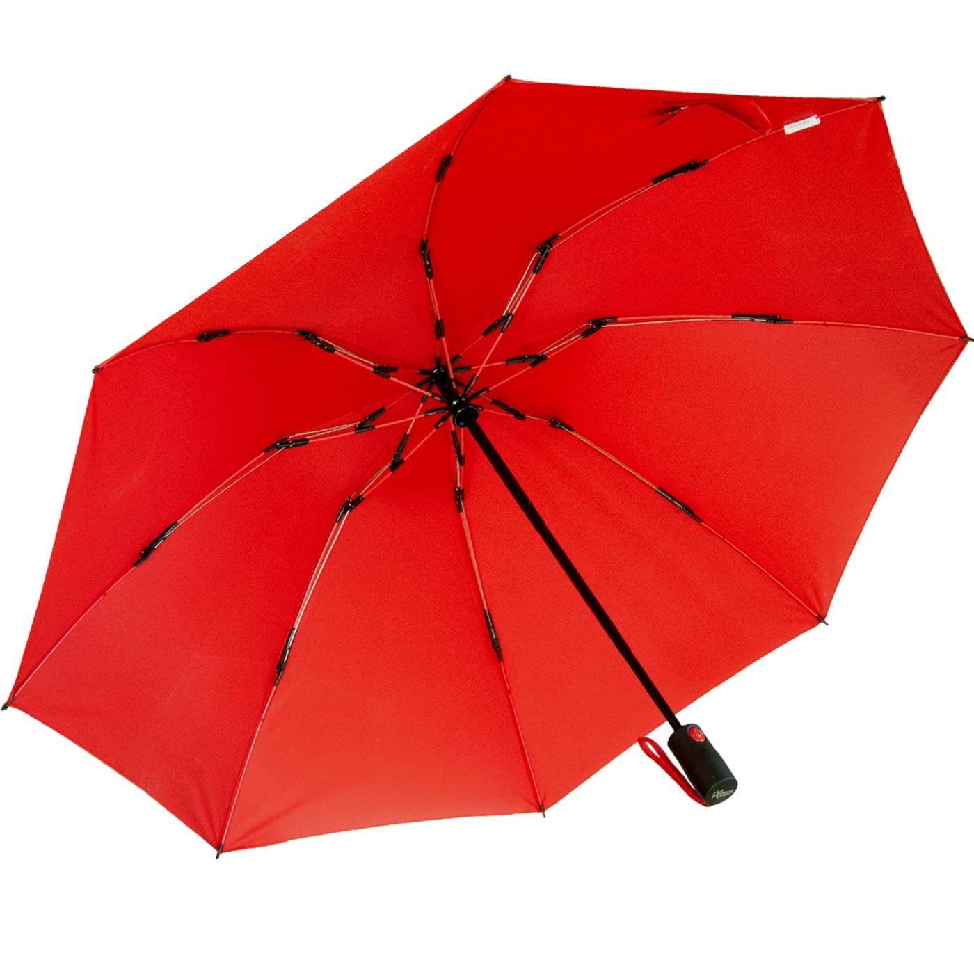 iX-brella Taschenregenschirm Reverse umgekehrt öffnender Fiberglas-Automatikschirm, mit bunten stabilen Speichen