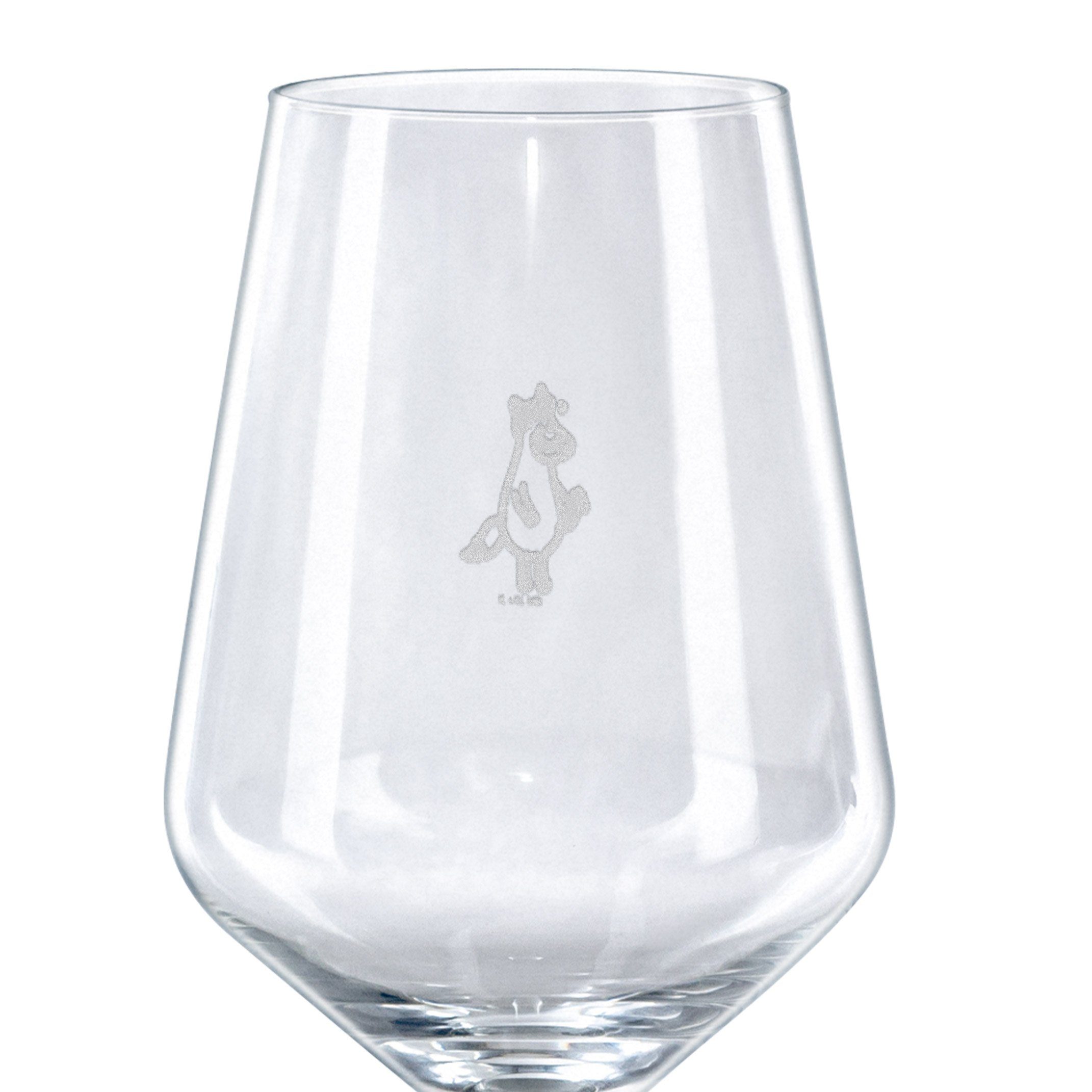 Mr. & Mrs. Rotwein Fuchs Glas Glas - Geschenk, - Glas, Premium Rotweinglas, Blumenliebe Transparent Panda