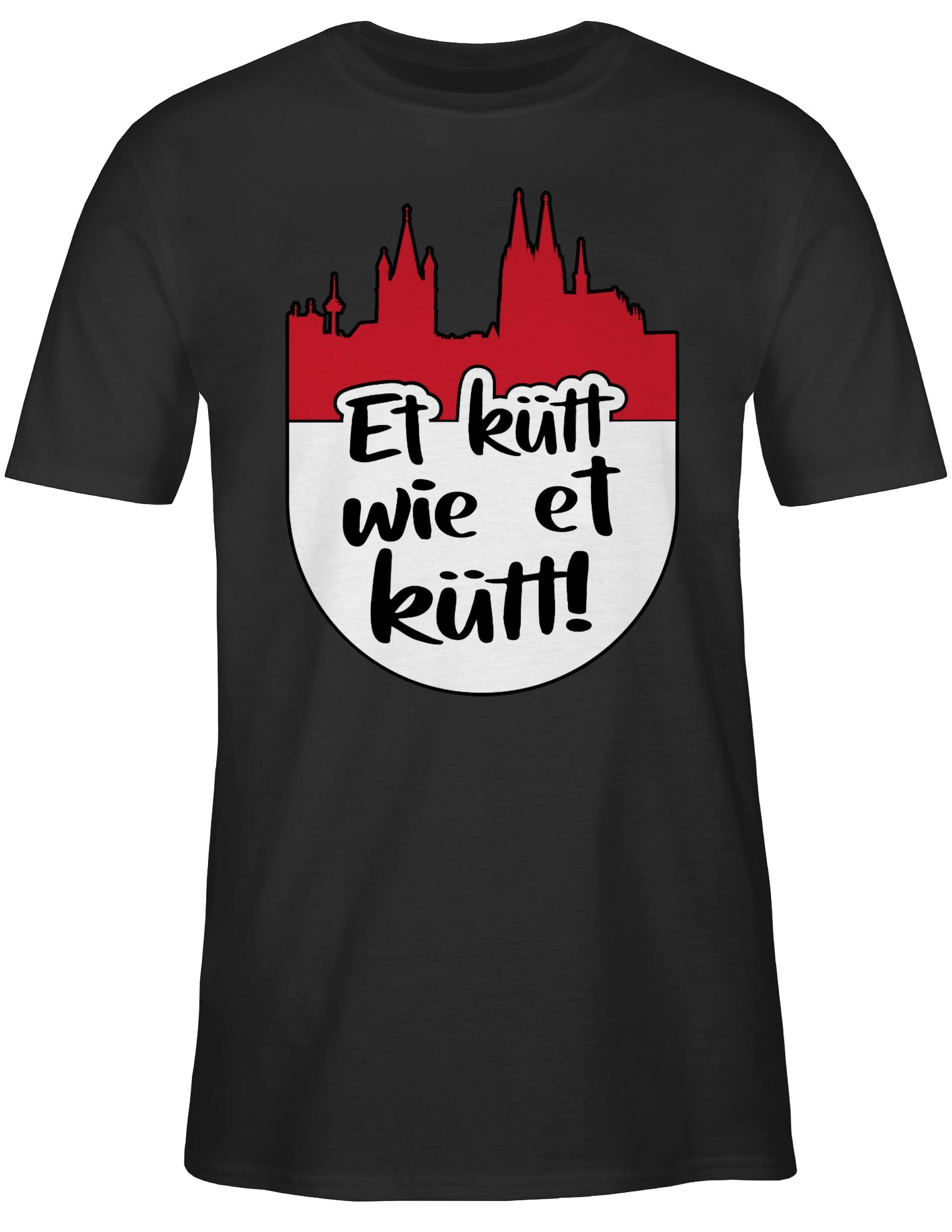 Shirtracer T-Shirt Et kütt wie et kütt! rot weiß Skyline I Kölsch Grundgese günstig online kaufen