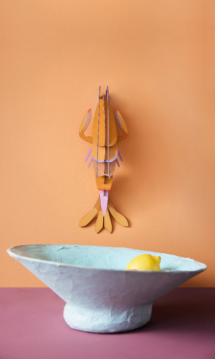 studio ROOF Wanddekoobjekt 3D Bernstein-Langoustine (1 St), Zum Zusammenstecken