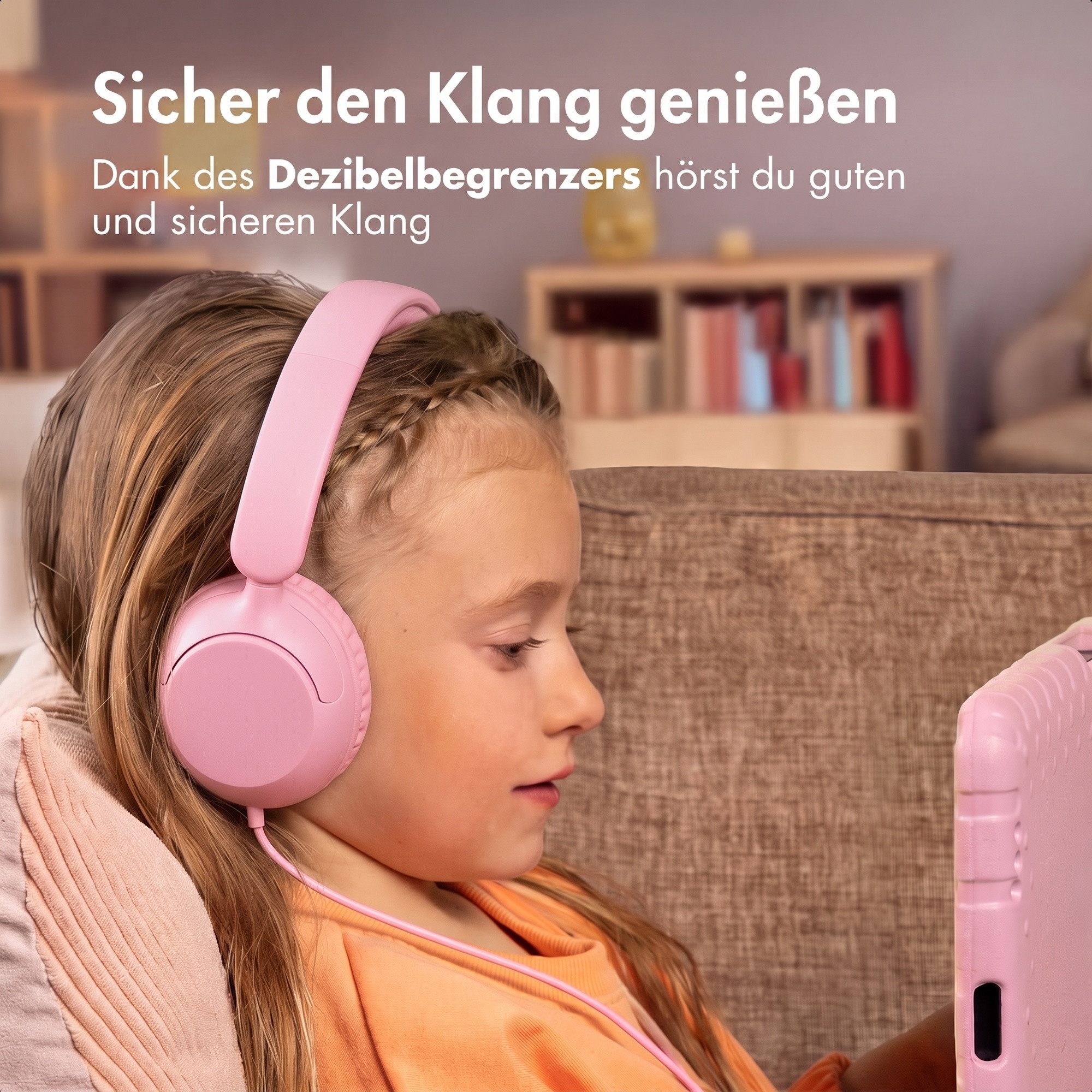 imoshion imoshion Kinderkopfhörer mit AUX-Kabel - Dezibelbegrenzer - Candy Pink Kinder-Kopfhörer – Bild 4 von 5