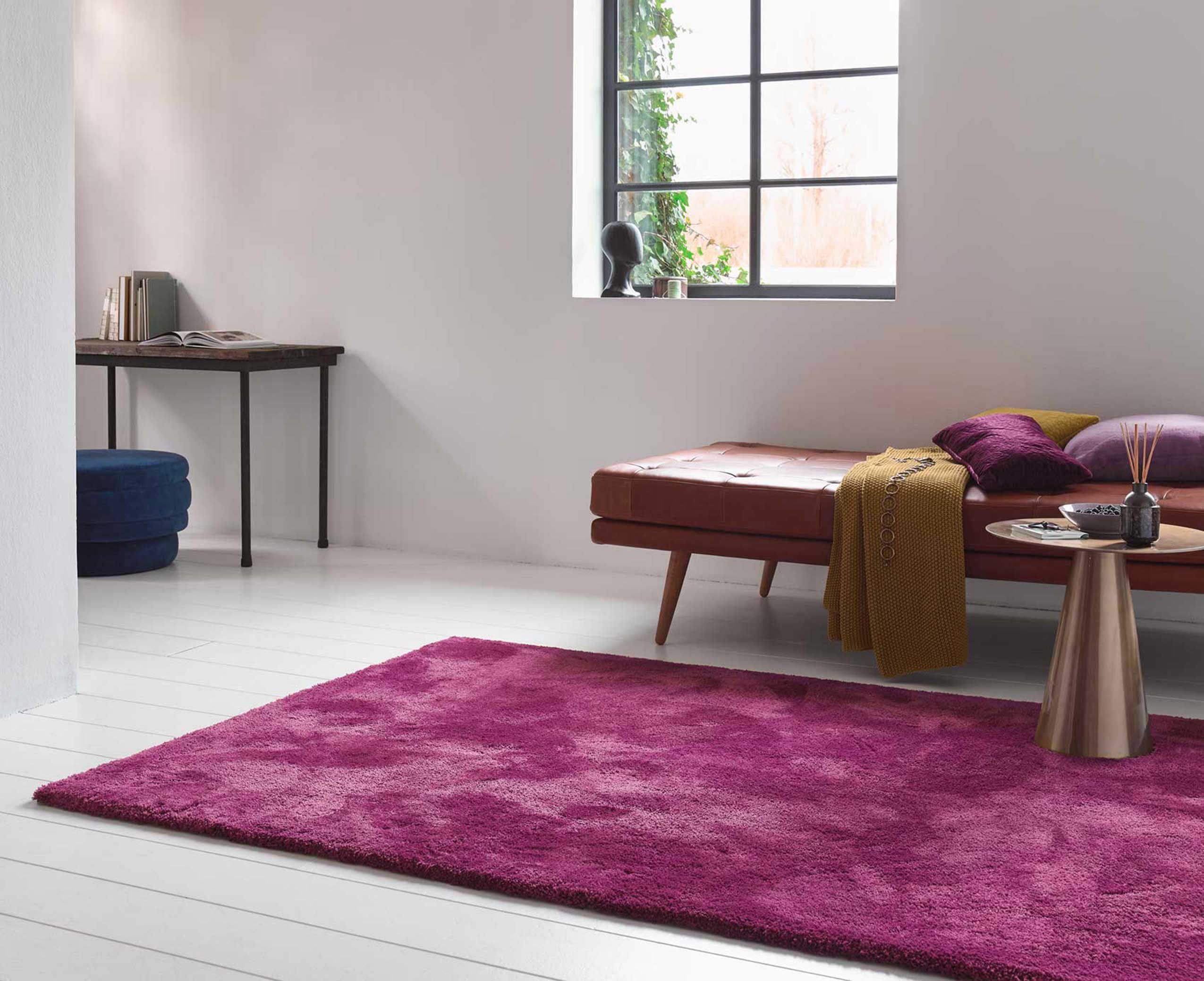 dichter Relaxx, rechteckig, Farbauswahl, mm, sehr Wohnzimmer, Esprit, Hochflor-Teppich Hochflor große 25 weicher pink/violett Höhe: