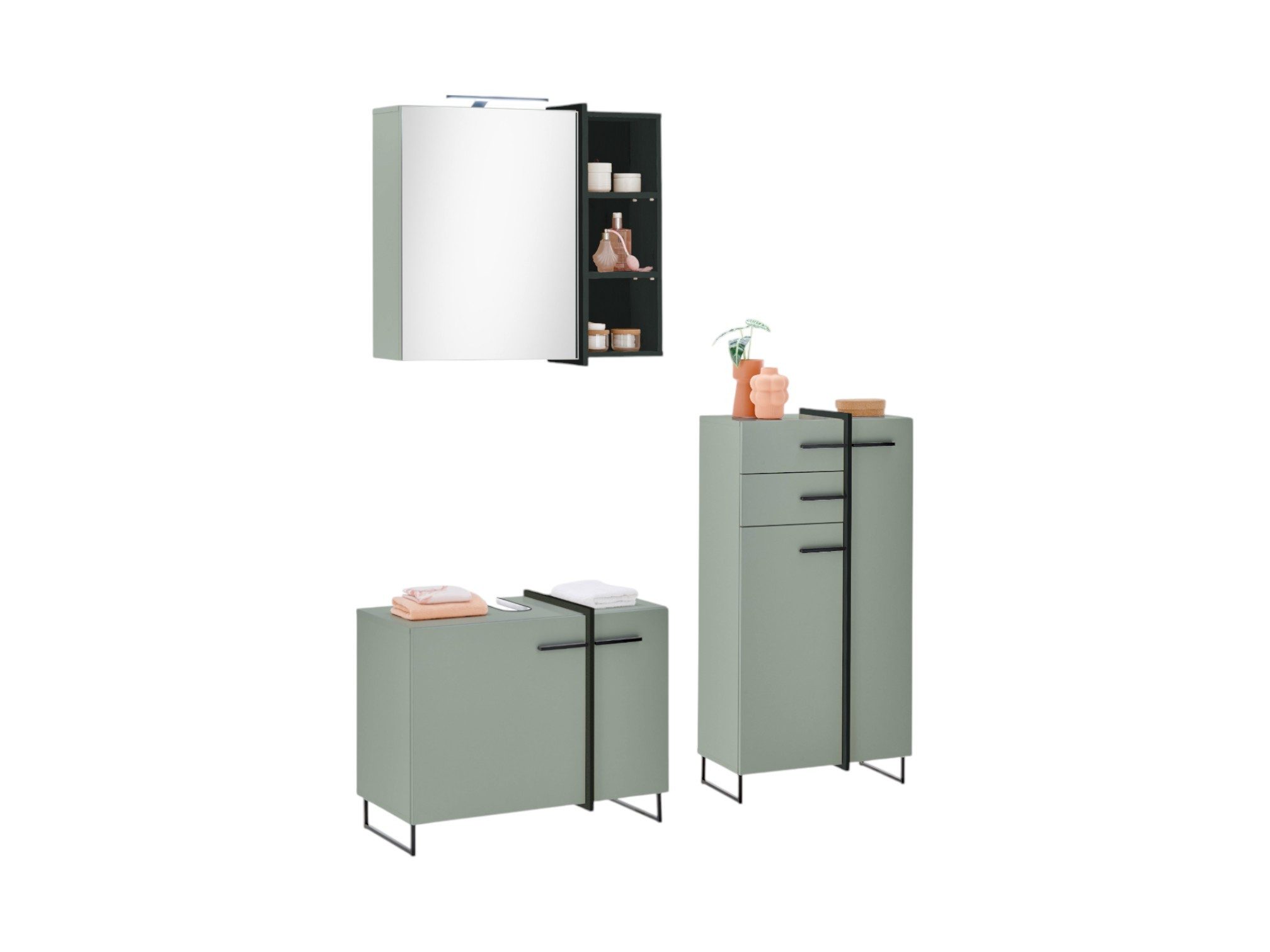 moebel-dich-auf Badmöbel-Set MESSINA, (Set 3, 4-St., günstig online kaufen