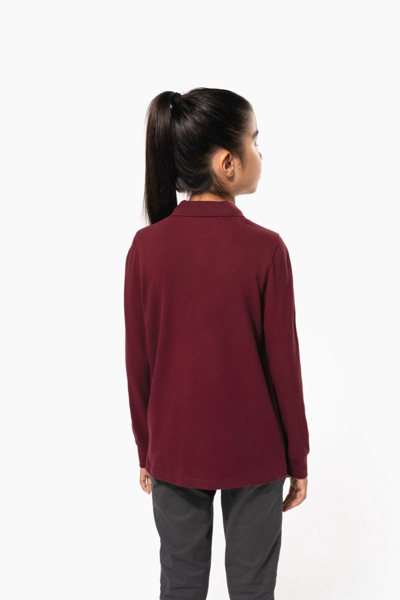 Kariban Poloshirt Polohemd mit langen Ärmeln für Kinder.