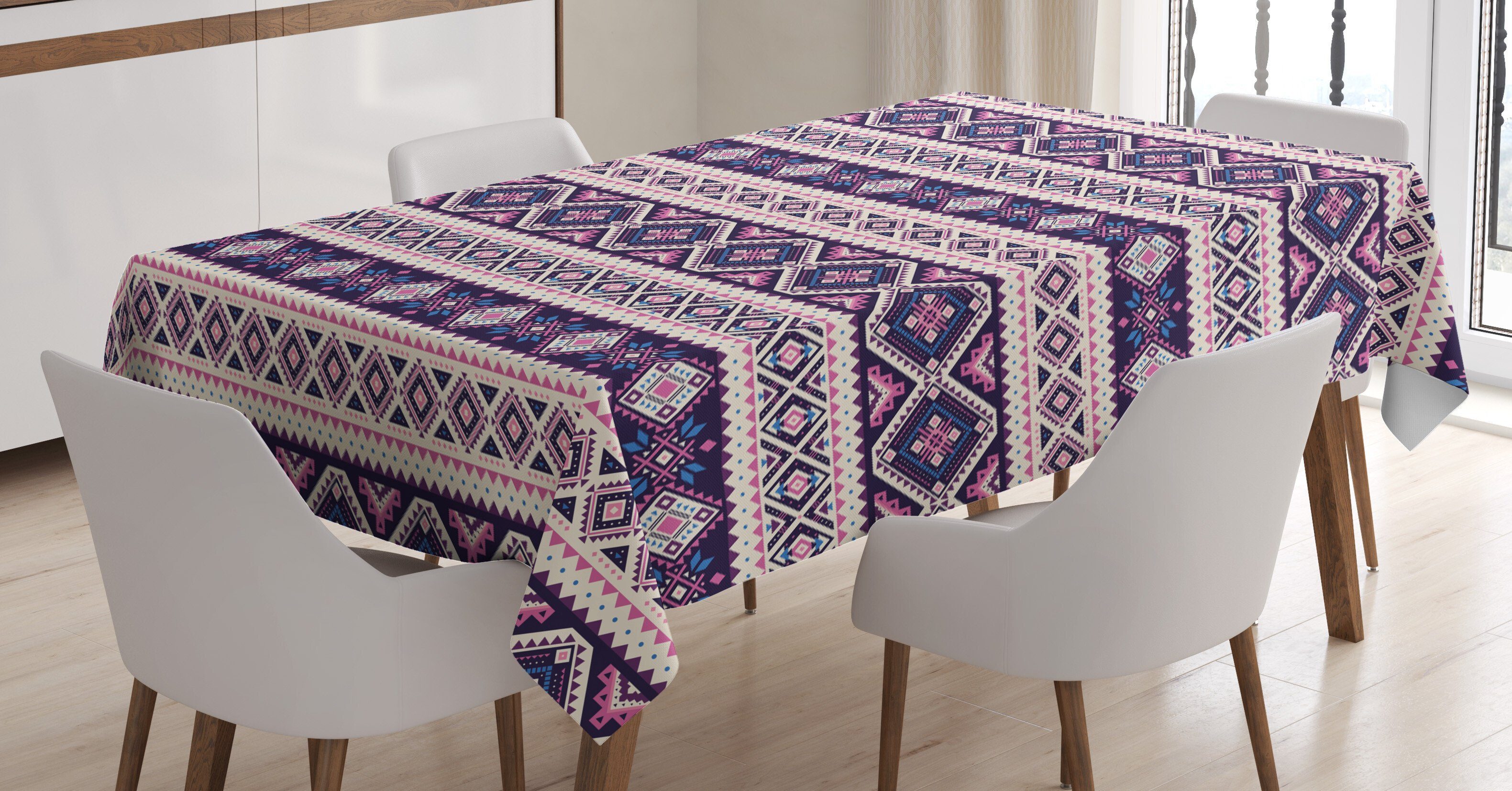 Abakuhaus Tischdecke Farbfest Waschbar Für den Außen Bereich geeignet Klare Farben, Aztekisch Aboriginal geometrisches Muster