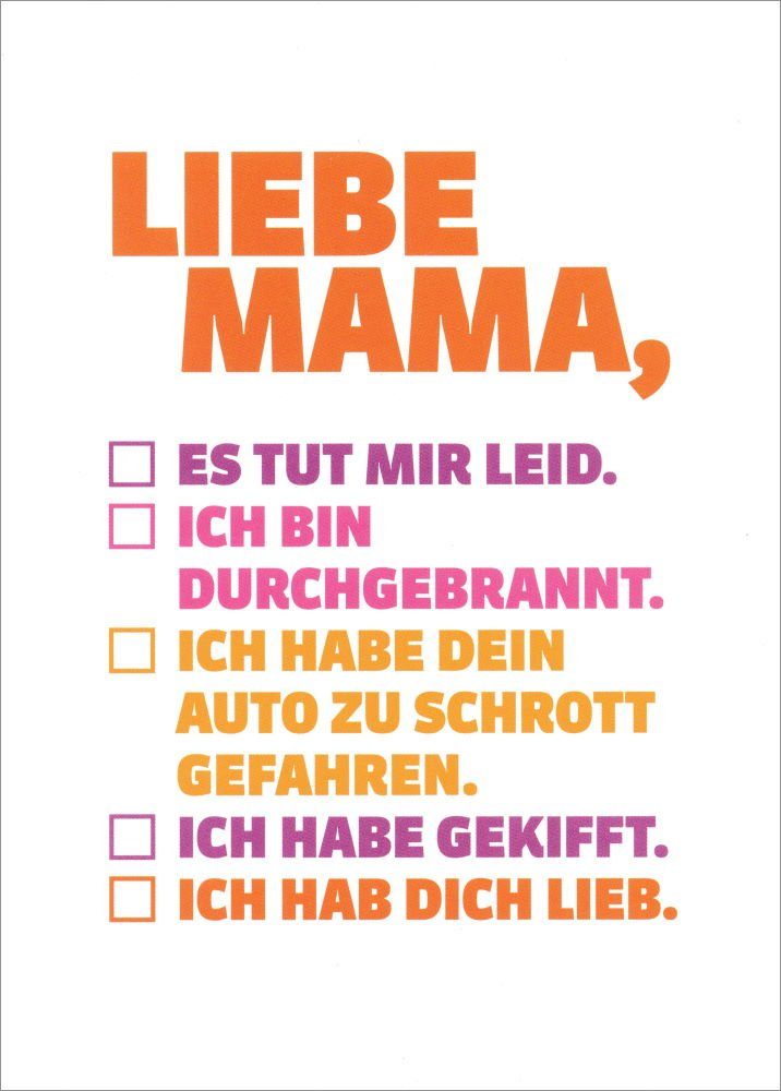 Postkarte "Liebe Mama, Ich hab Dich lieb."