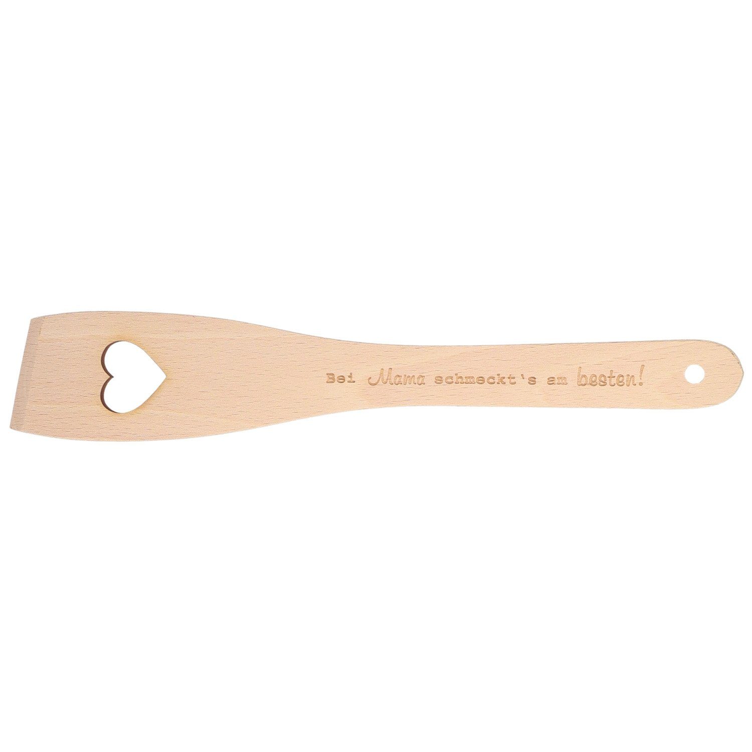 Spruchreif® Pfannenwender Pfannenwender aus Holz mit Herz und Gravur · Geschenk für Mama und Oma