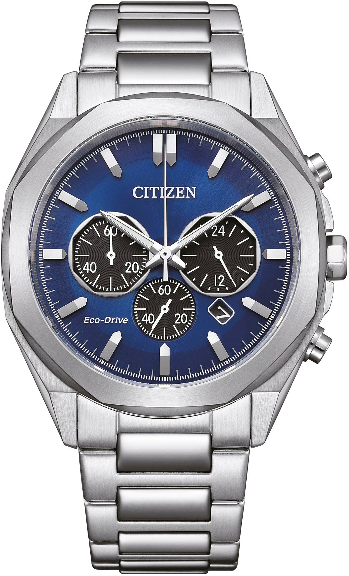 Citizen Chronograph CA4590-81L, Armbanduhr, Herrenuhr, Damenuhr, Solar, Stoppfunktion,Edelstahlarmband
