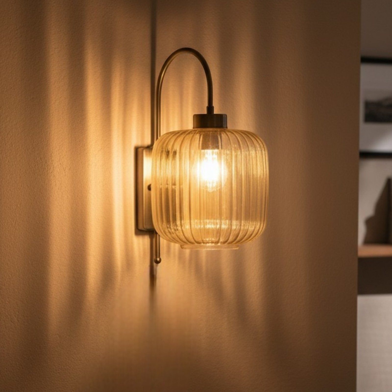 Bamyum Wandleuchte Mopa Vintage Glas Wandleuchte, ohne Leuchtmittel