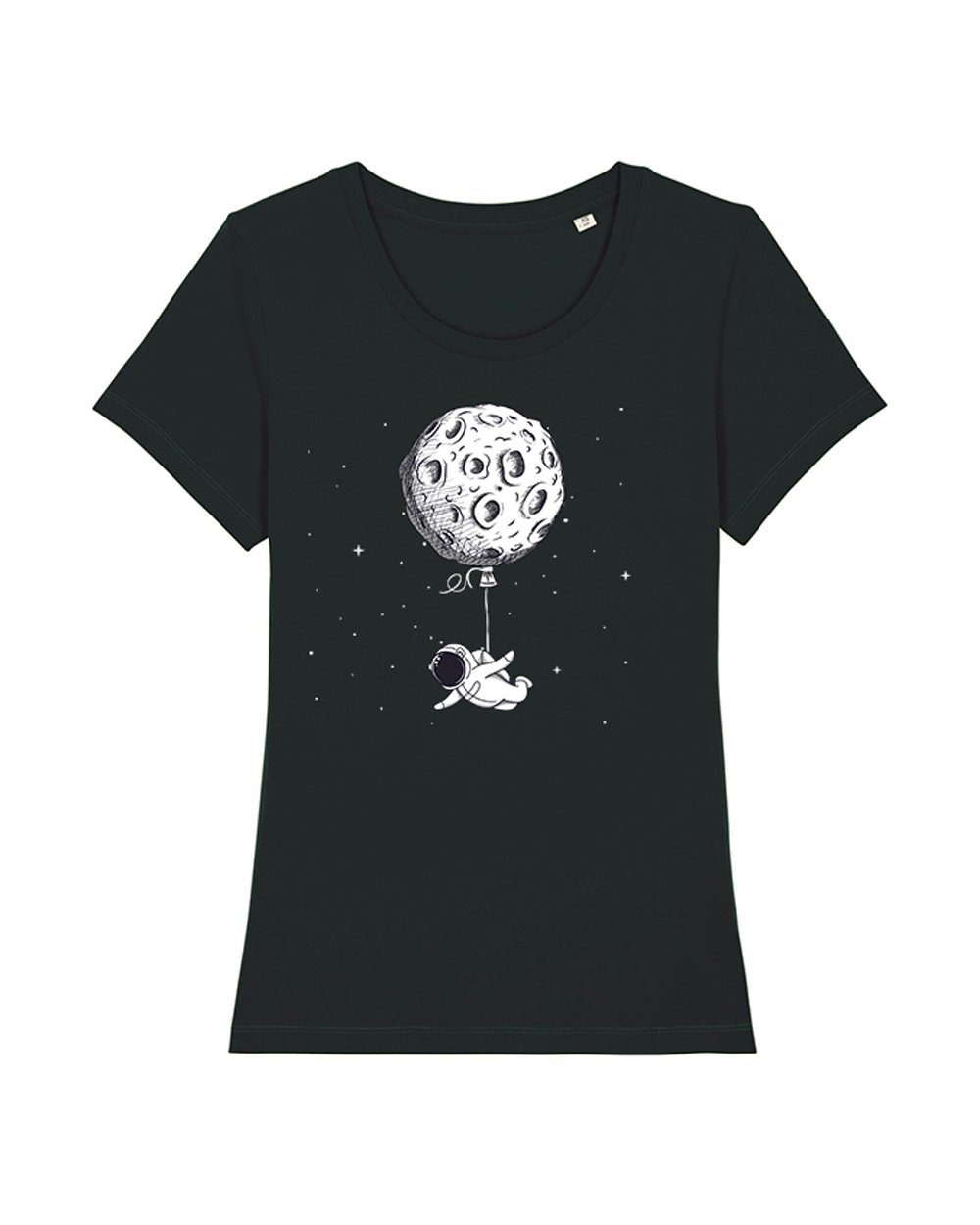 Spaceman wat? Apparel schwarz Funny (1-tlg) Print-Shirt