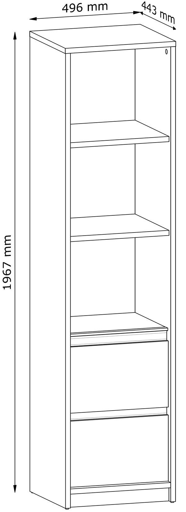 Bücherregal pinie 49,6cm Mati, andersen Feldmann-Wohnen congo