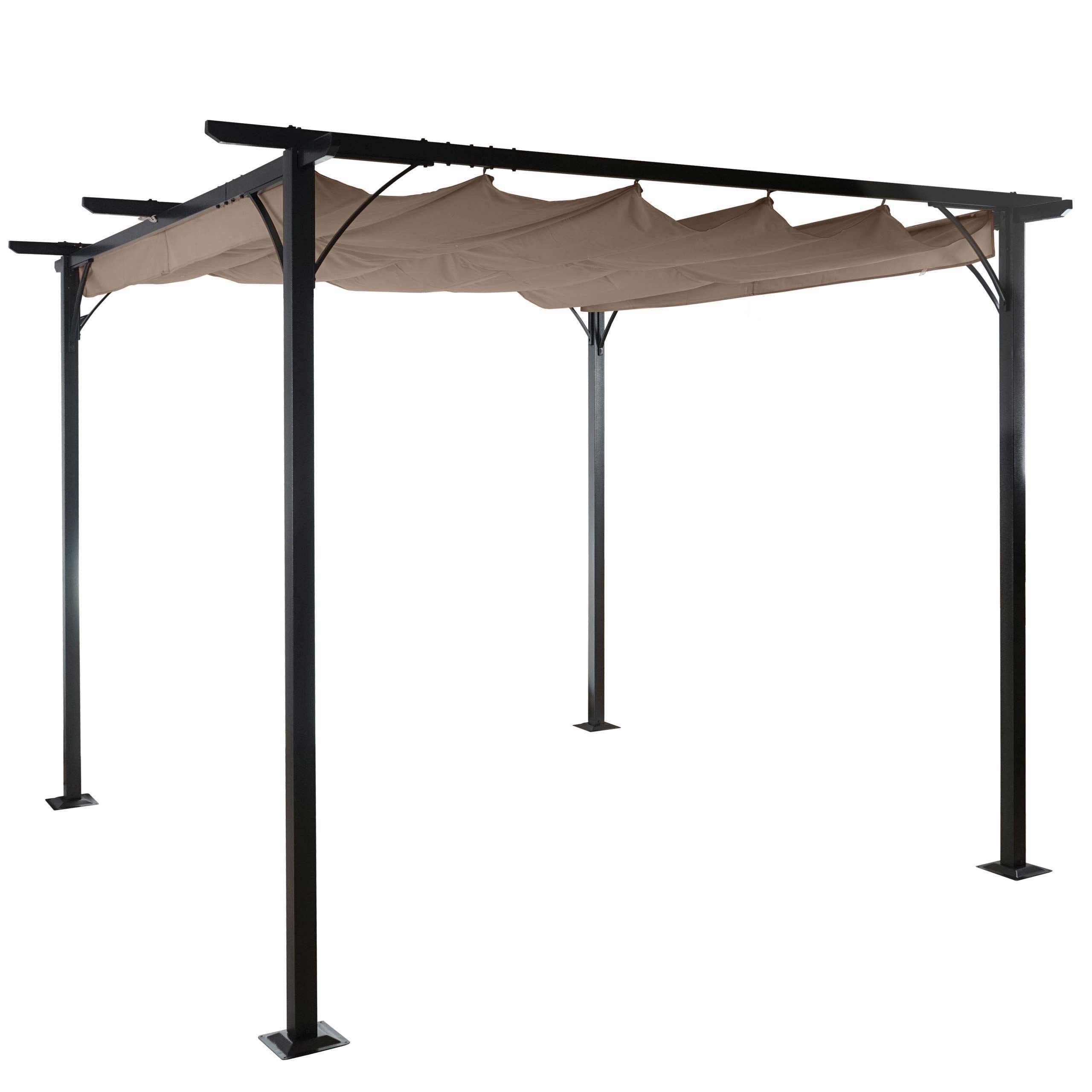 Pergola Garten Pavillon 6cm-Gestell + Schiebedach Breite 300cm/350cm