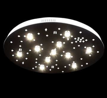 Lewima LED Deckenleuchte Stars, Sternenhimmel Deckenlampe mit RGB Farbwechsel flach, LED für Hauptbeleuchtung in Warmweiß, Subbeleuchtung der Decke in Kaltweiß, XL Ø60cm mit Fernbedienung und Stufenschaltung