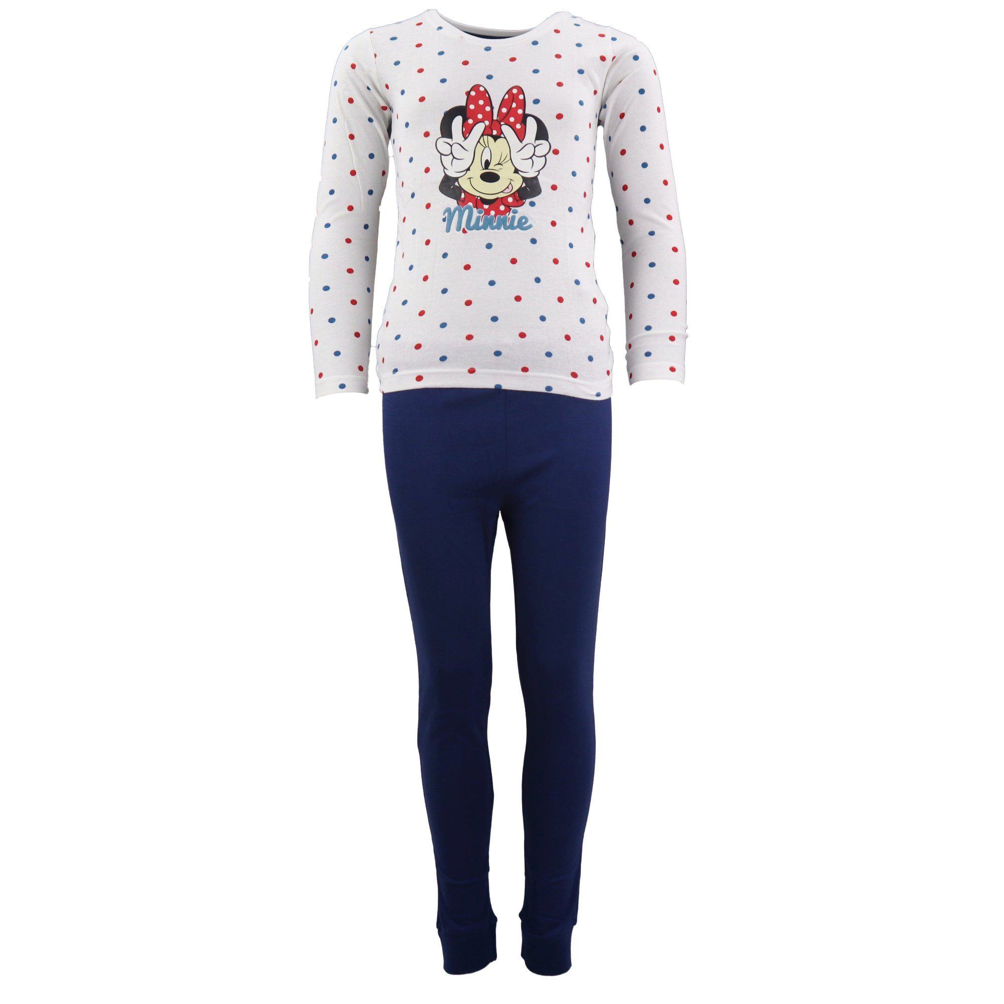 98 Gr. Kinder bis Maus Disney Minnie Baumwolle Mädchen Minnie Mouse Schlafanzug 100% Pyjama 128, Blau