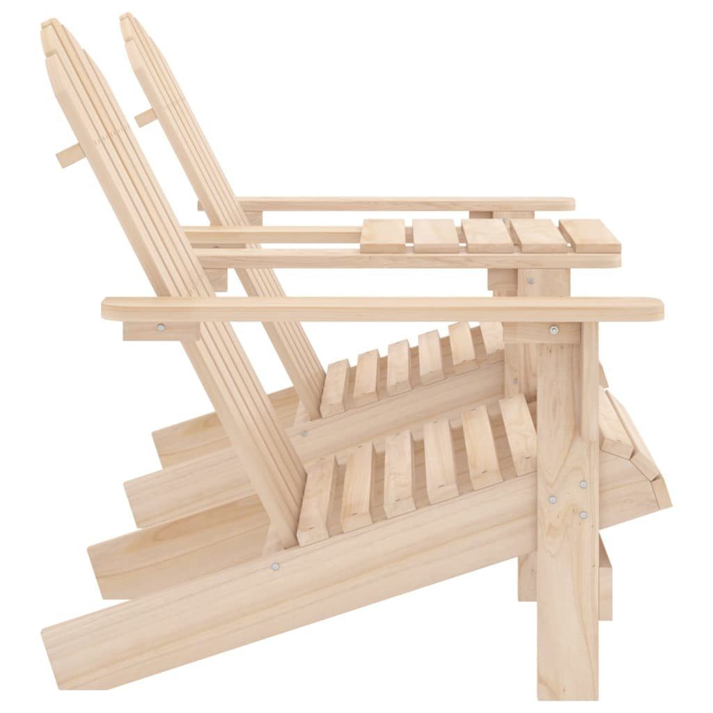vidaXL Gartenstuhl Adirondack-Gartenstühle mit Tisch Massivholz Tanne (1 St)
