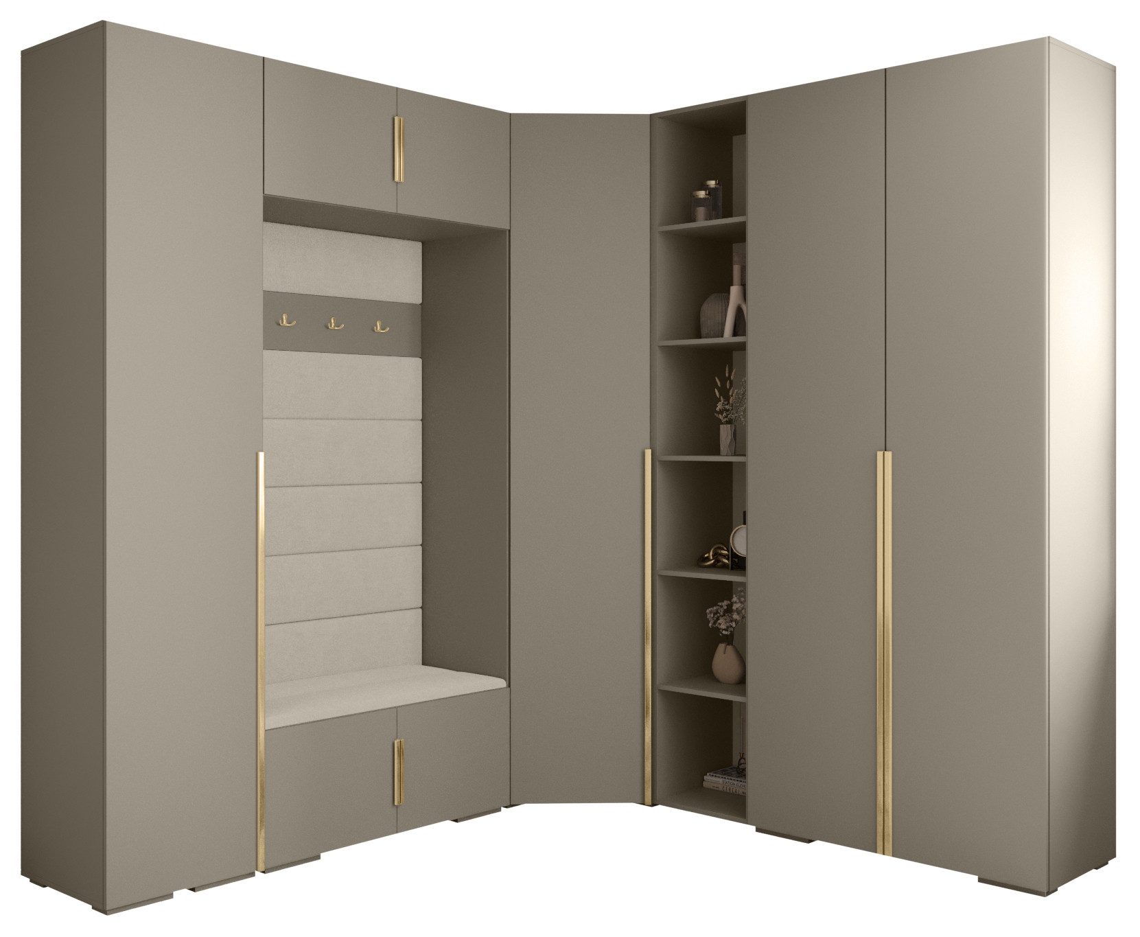 ABIKS MÖBEL Kompaktgarderobe INOVA 1 SATZ 2 Möbelset, Garderobe mit Kleiderstange und Regalen