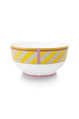PiP Studio Schale Chique Bowl Stripes gelb 20,5cm, Porzellan, (Bowls)