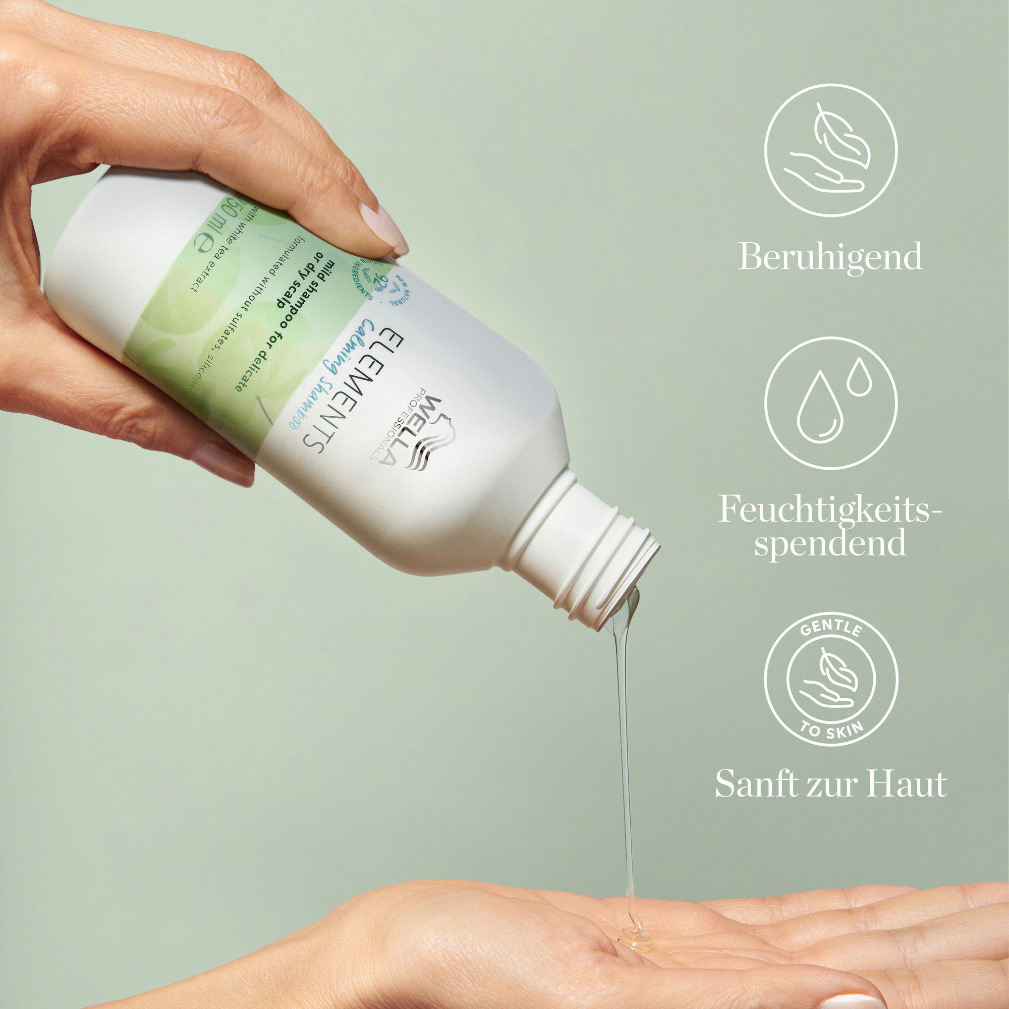 Wella Professionals Haarshampoo CARE ELEMENTS CALMING SHAMPOO, sanfte Pflege für empfindliche oder trockene Kopfhaut