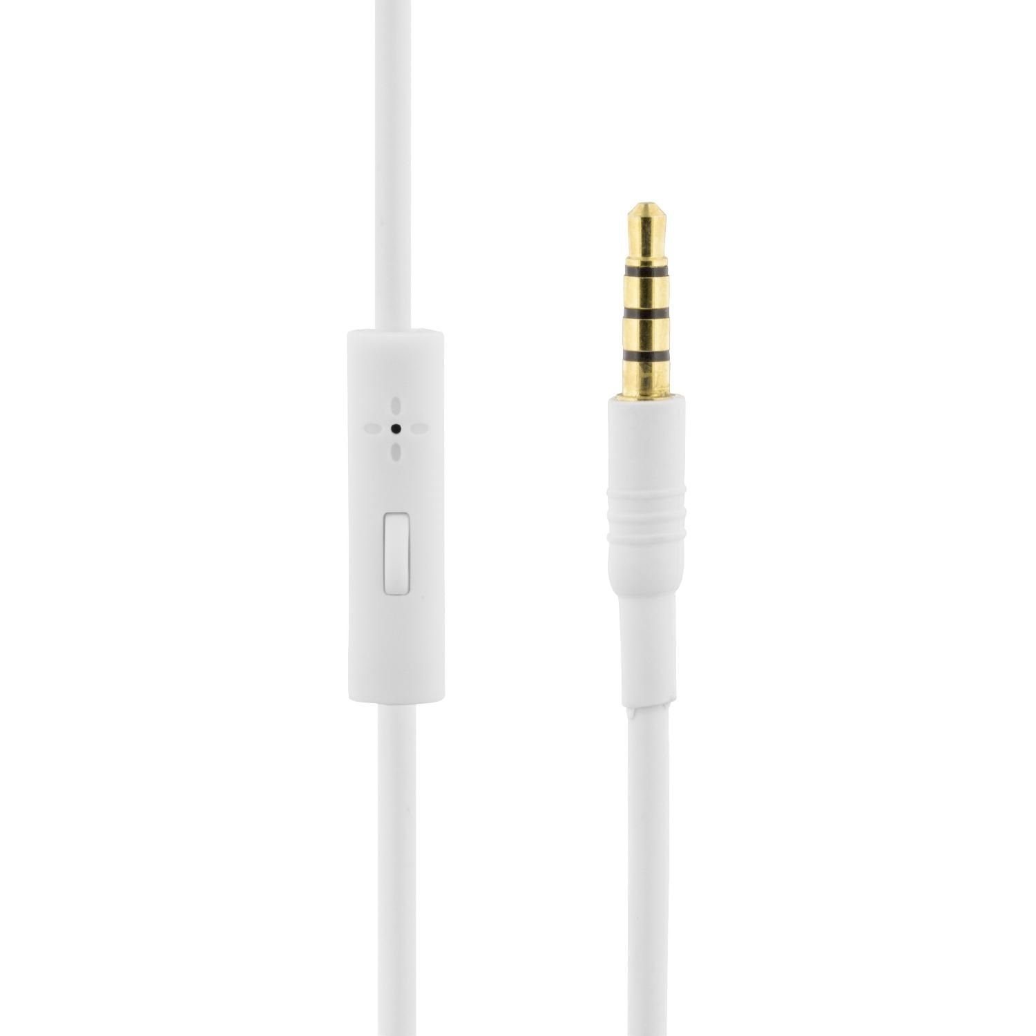 Klinkenanschluss Headset, On-Ear-Kopfhörer Mikrofon, Herstellergarantie) faltbares Kabel weiß 3.5mm (integriertes STREETZ Kopfhörer Ohrpolster Jahre inkl. 1,2m 5