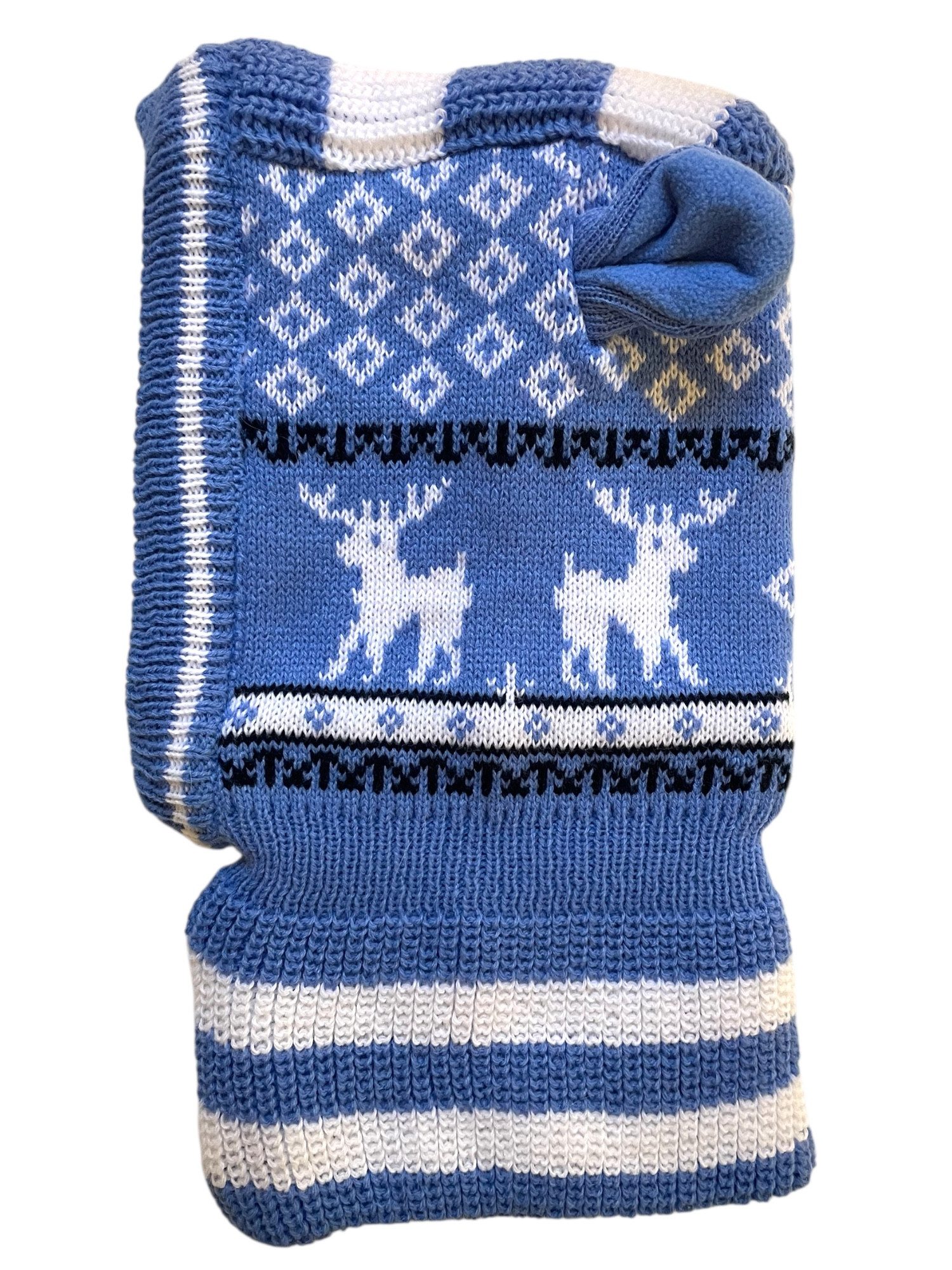 Taschen4life Schlupfmütze Mütze mit Ohren Norwegermuster für Jungen & Mädchen, weich gefüttert, glatt gestrickt