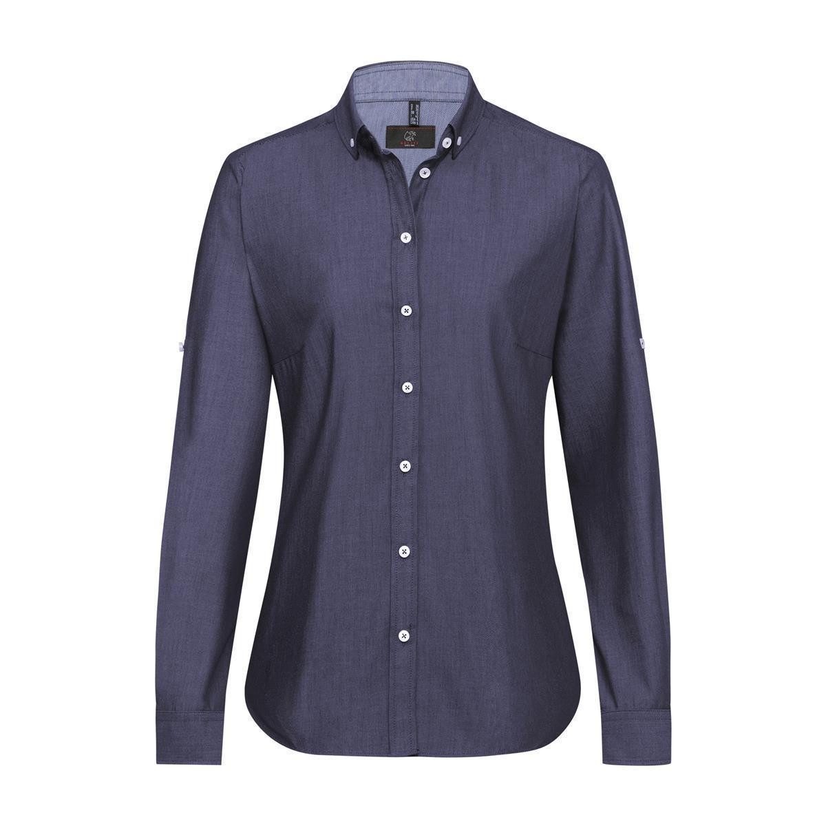 GREIFF Langarmbluse Greiff GASTRO-MODA Damen Bluse Langarm Button-Down Marine