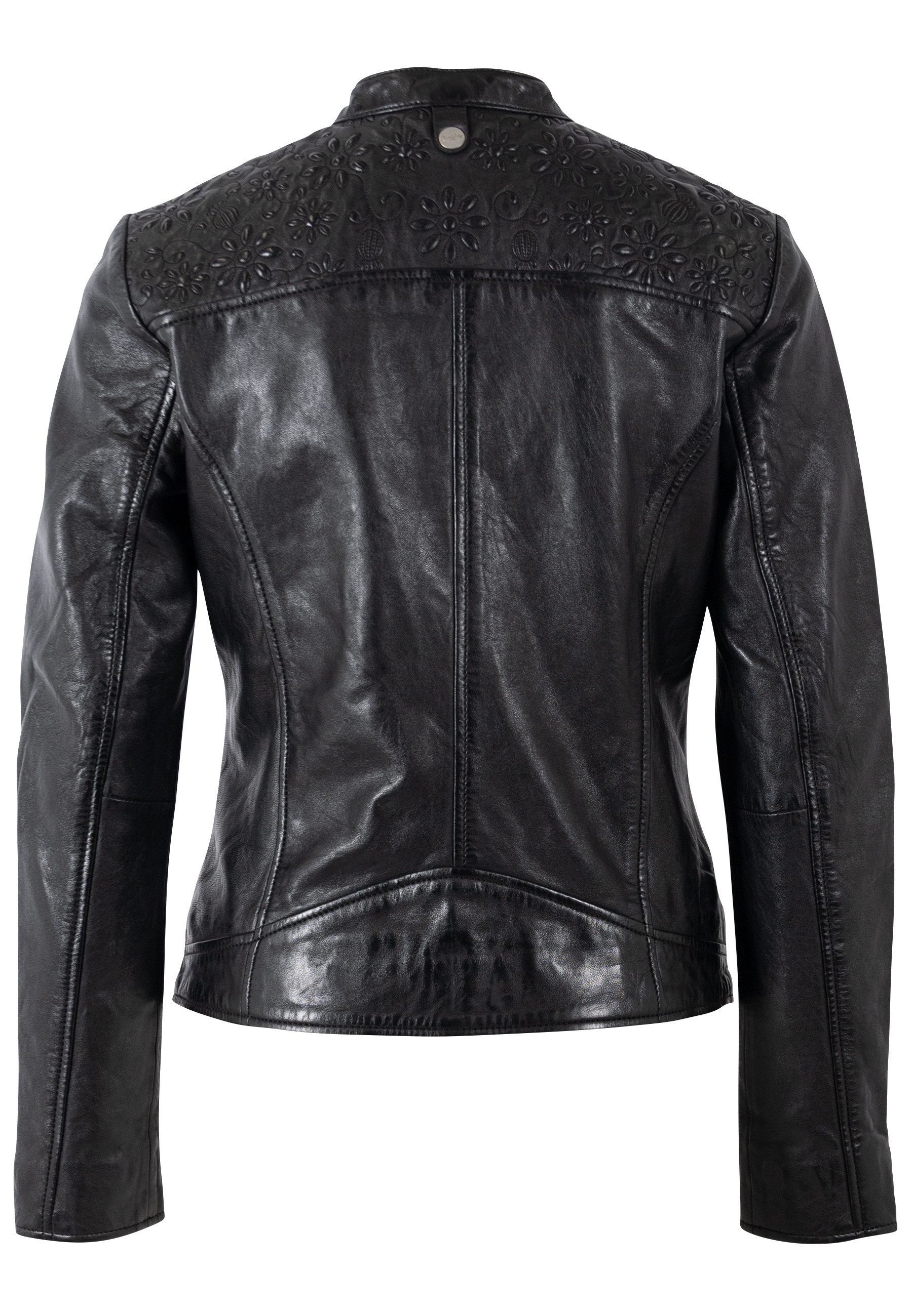Mauritius Lederjacke MWMabou Bikerjacke mit dekorativer Schulterpartie