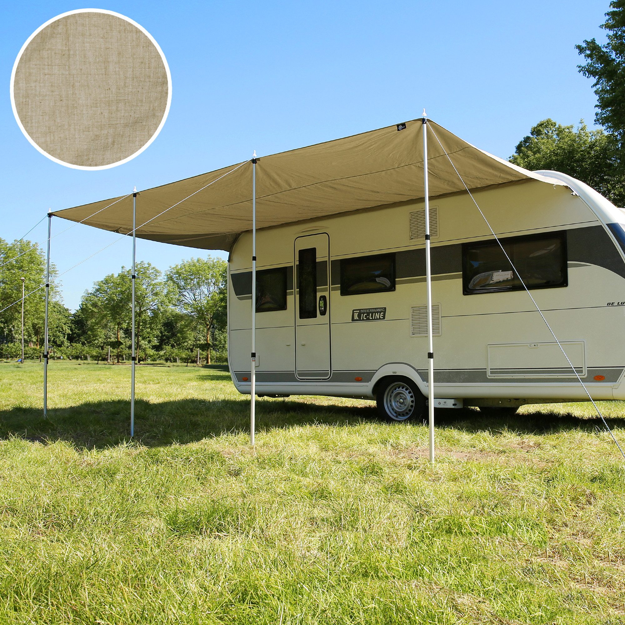 Sonnensegel your GEAR Caravan Tarp TC 500 x 240 - Wohnwagen Baumwoll-Sonnensegel
