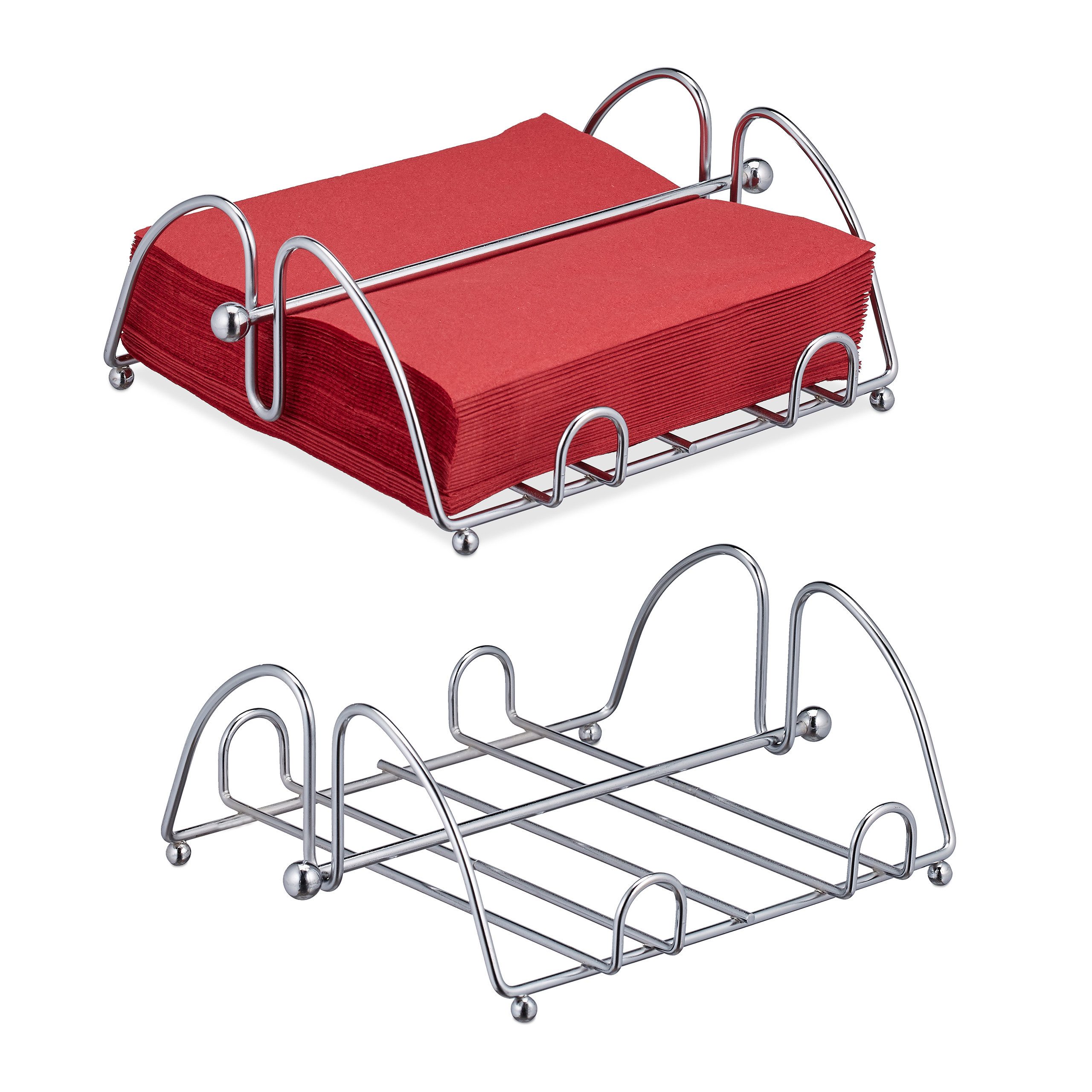 Framendino Serviettenhalter Aus Eisen – Rund, Schwarz, Mit Silikonfüßen | Für Küche, Café, Esszimmer, Maße Ca. 11,9 X 4,1 X 10,2 Cm