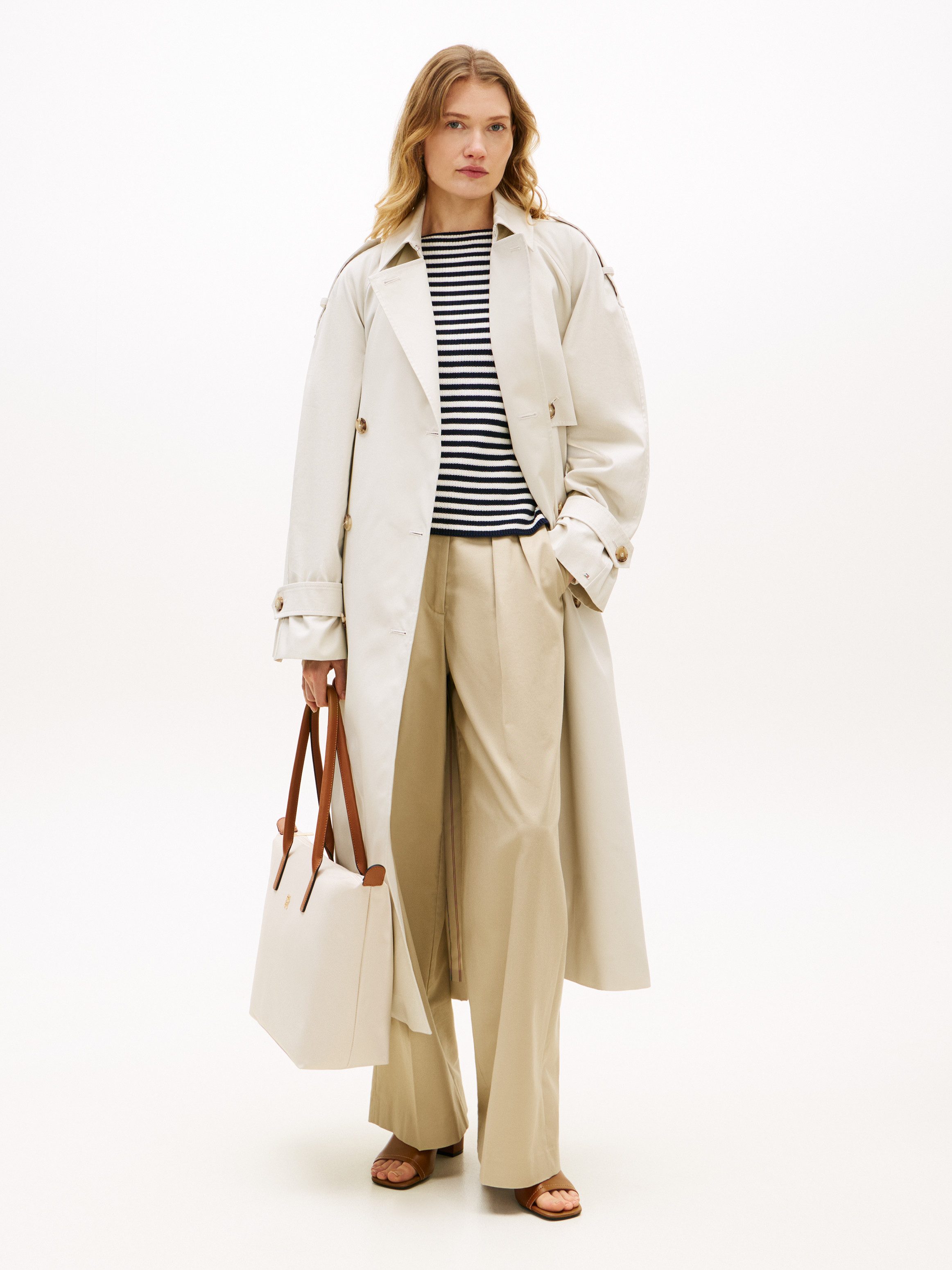 Tommy Hilfiger Tragetasche POPETTE TOTE, Damen Handtasche, Schultertasche mit kontrastfarbigen Henkeln