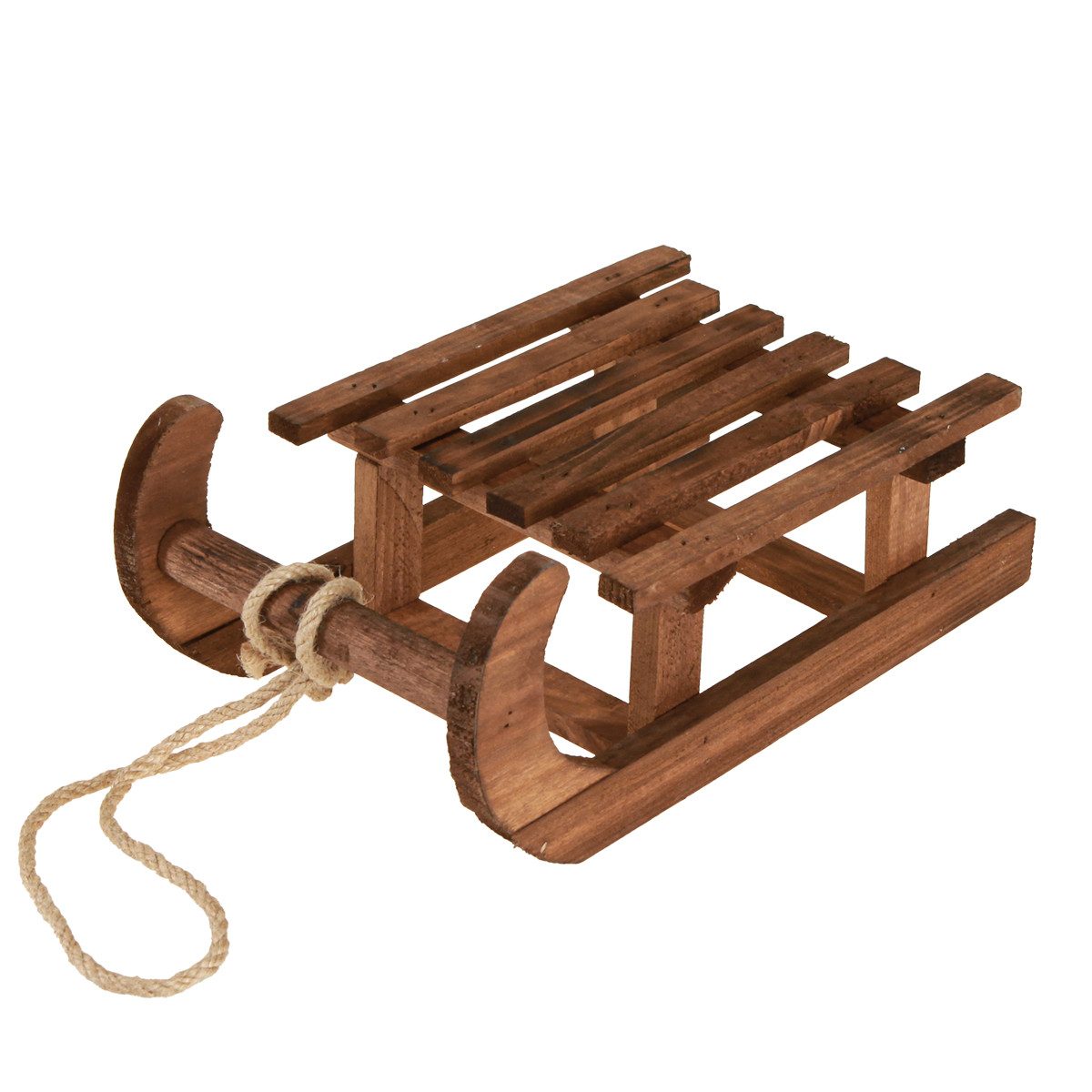Florists Products Weihnachtsmann Deko Schlitten Braun Winterdeko aus Holz 30x18x12cm für
