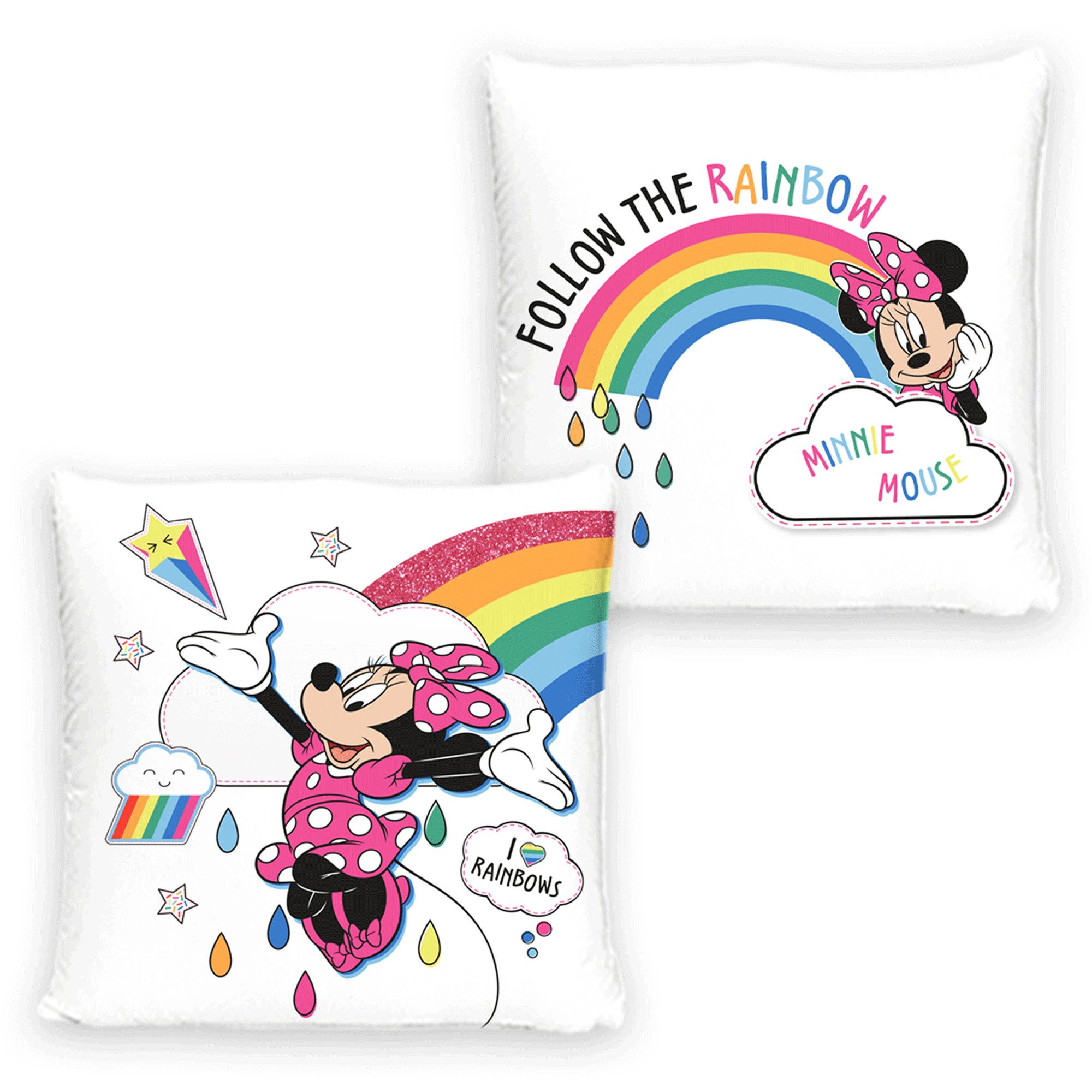 Dekokissen Minnie Mouse Kissen Rainbow 40x40 cm