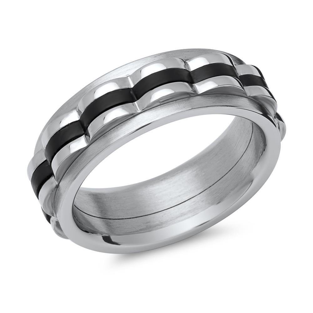 Unique Fingerring Anti Stress Ring mit Spinning Tool und schwarzen Details R5047
