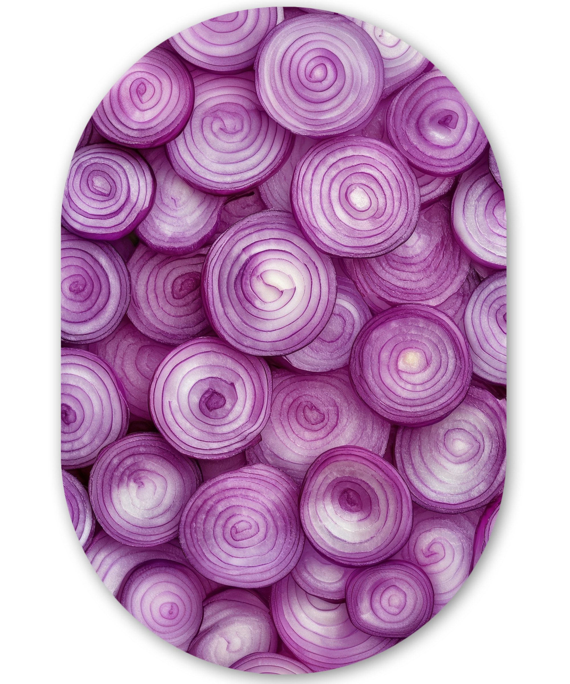 MuchoWow Gemälde Lila - Zwiebeln - Nahaufnahme, Fotodruck (1 St), Wandbild Oval, Wohnzimmer oder Schlafzimmer Wanddekoration, 40x60 cm