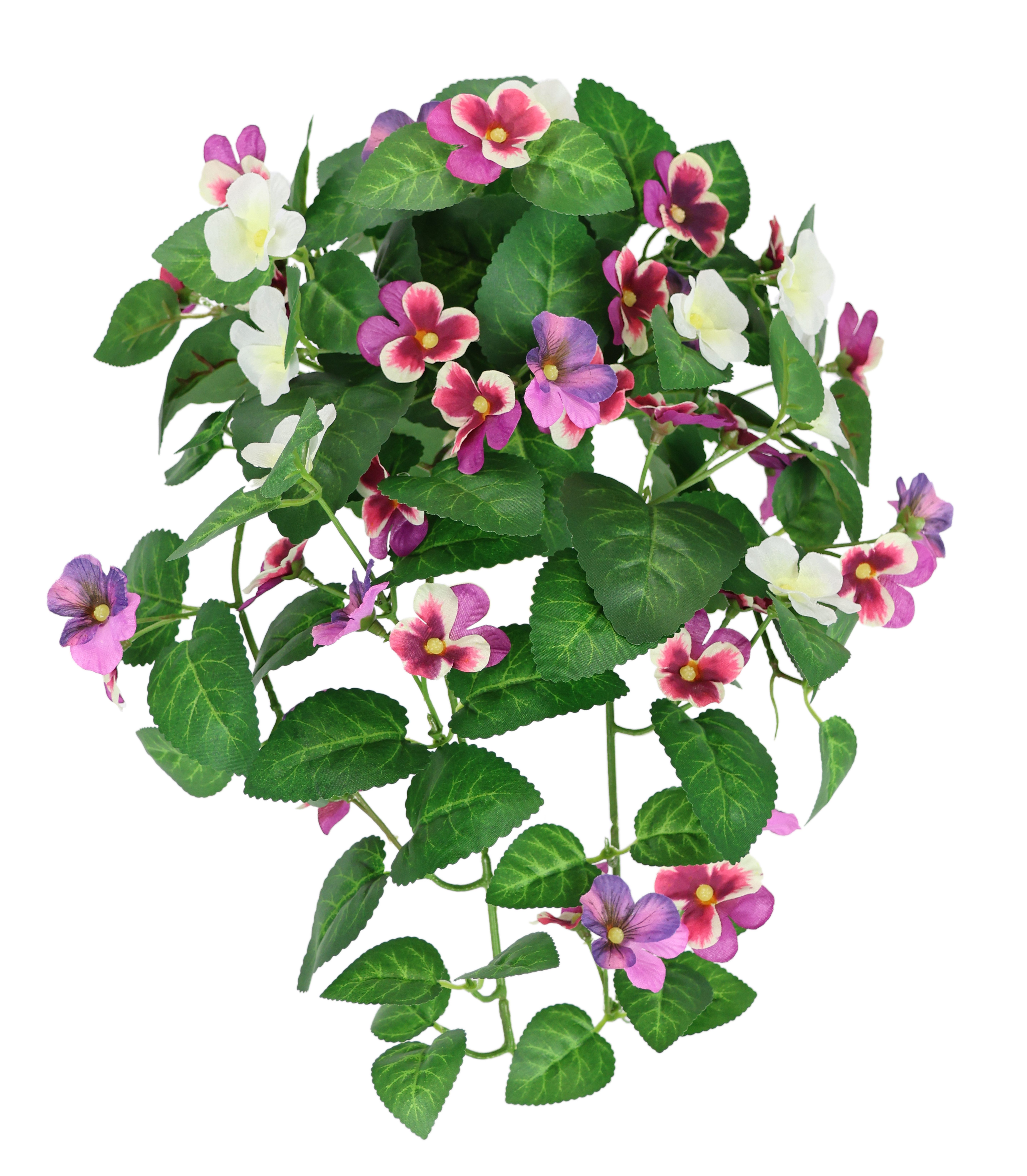 Kunstpflanze Kunstblume Stiefmütterchen Stiefmütterchen, I.GE.A., Höhe 34 cm, Dekoblume Hänge-Pflanze mit Blüten Künstliche Blumen Hängeblume