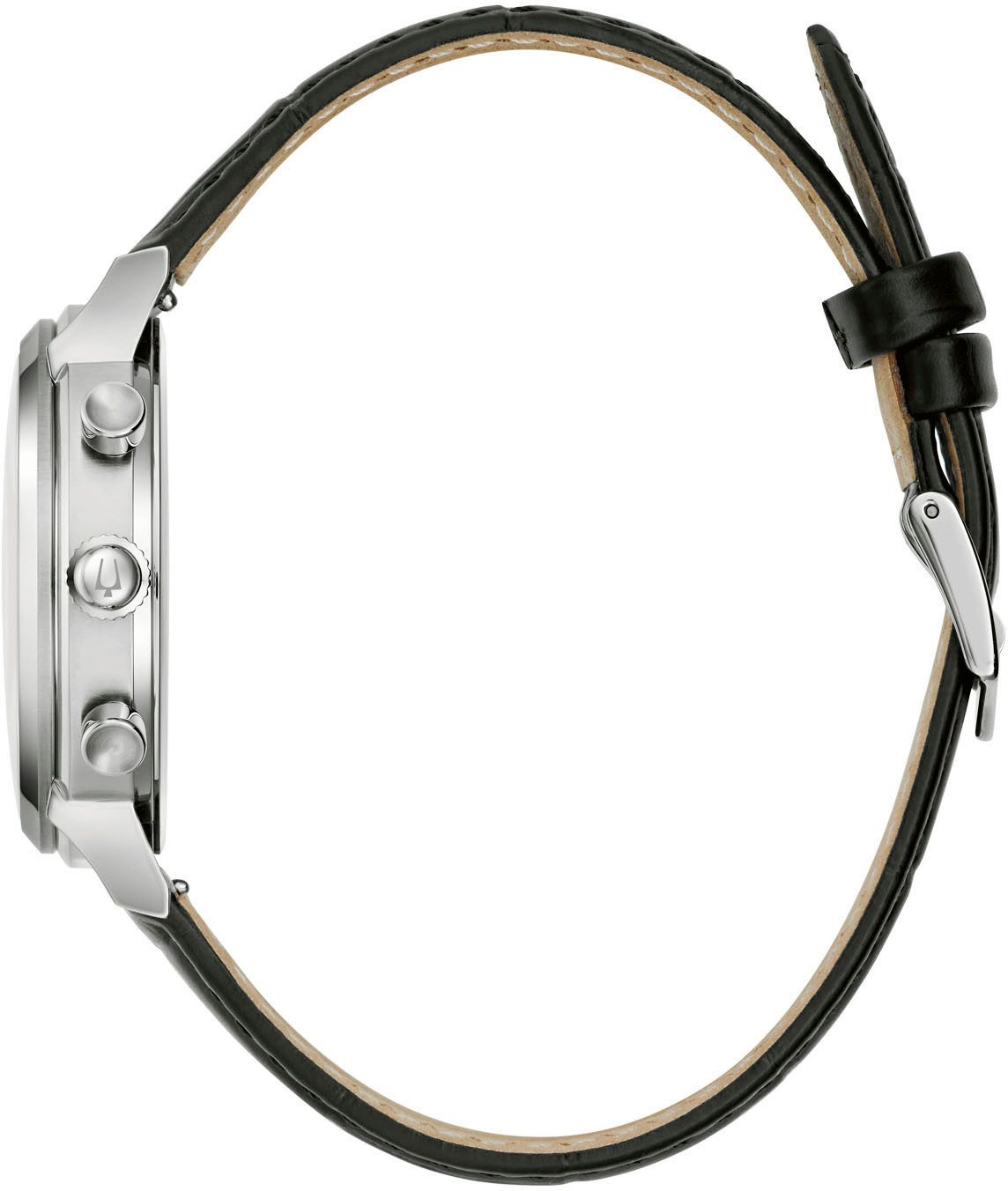 Bulova Chronograph 96B456, Quarzuhr, Armbanduhr, Herrenuhr, Lederarmband, analog, Tag