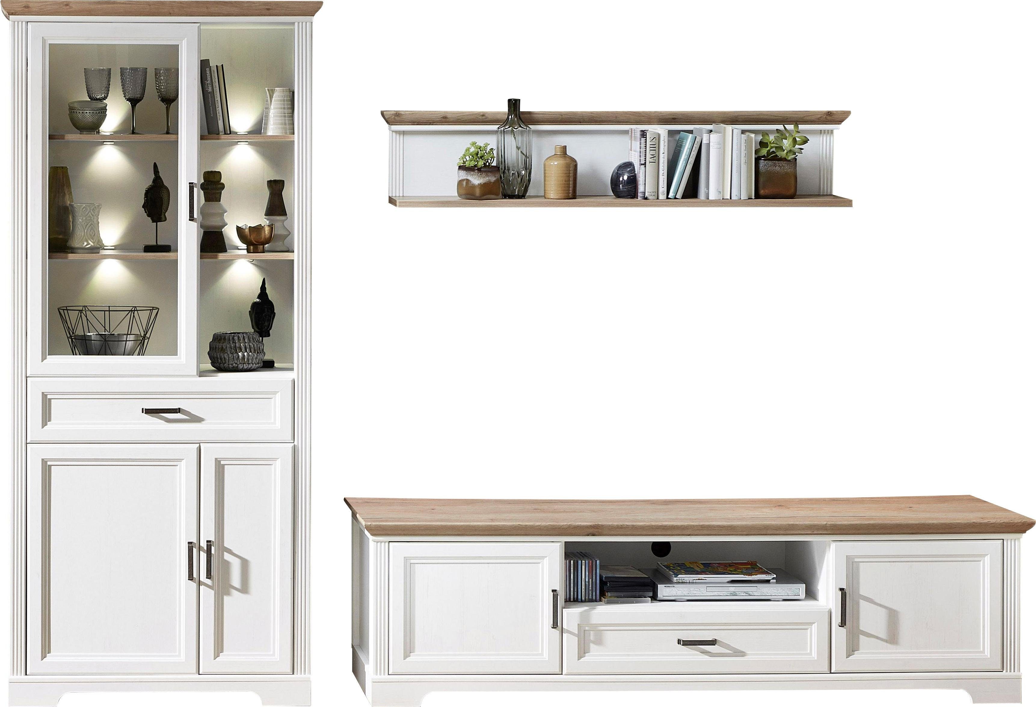 Innostyle Wohnwand Jasmin, (Set, 3-St), inkl. LED-Beleuchtung, mit Soft-Close-Funktion
