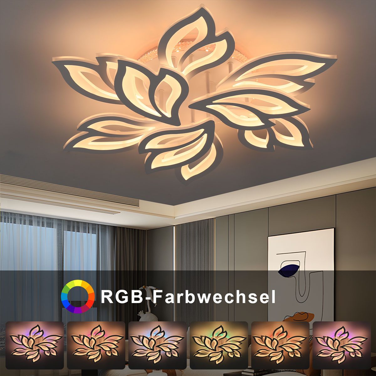 oyajia LED Deckenleuchte 52W/90W Deckenlampe RGB günstig online kaufen