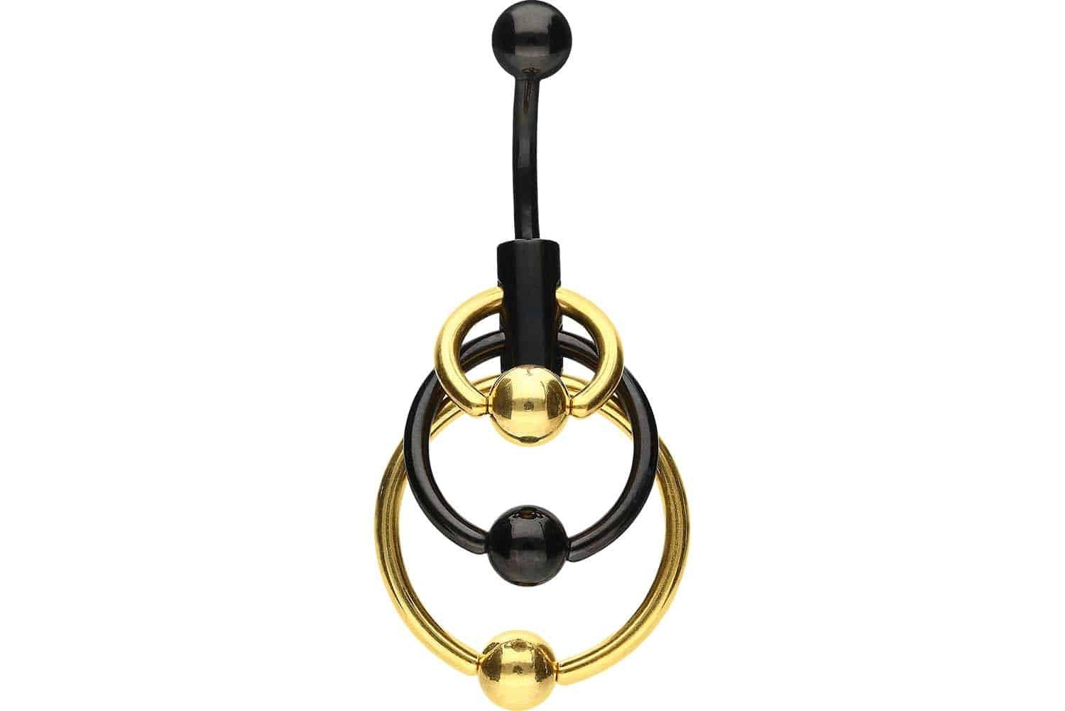 PIERCINGLINE Bauchnabelpiercing Chirurgenstahl Bananabell 3 KLEMMKUGELRINGE günstig online kaufen