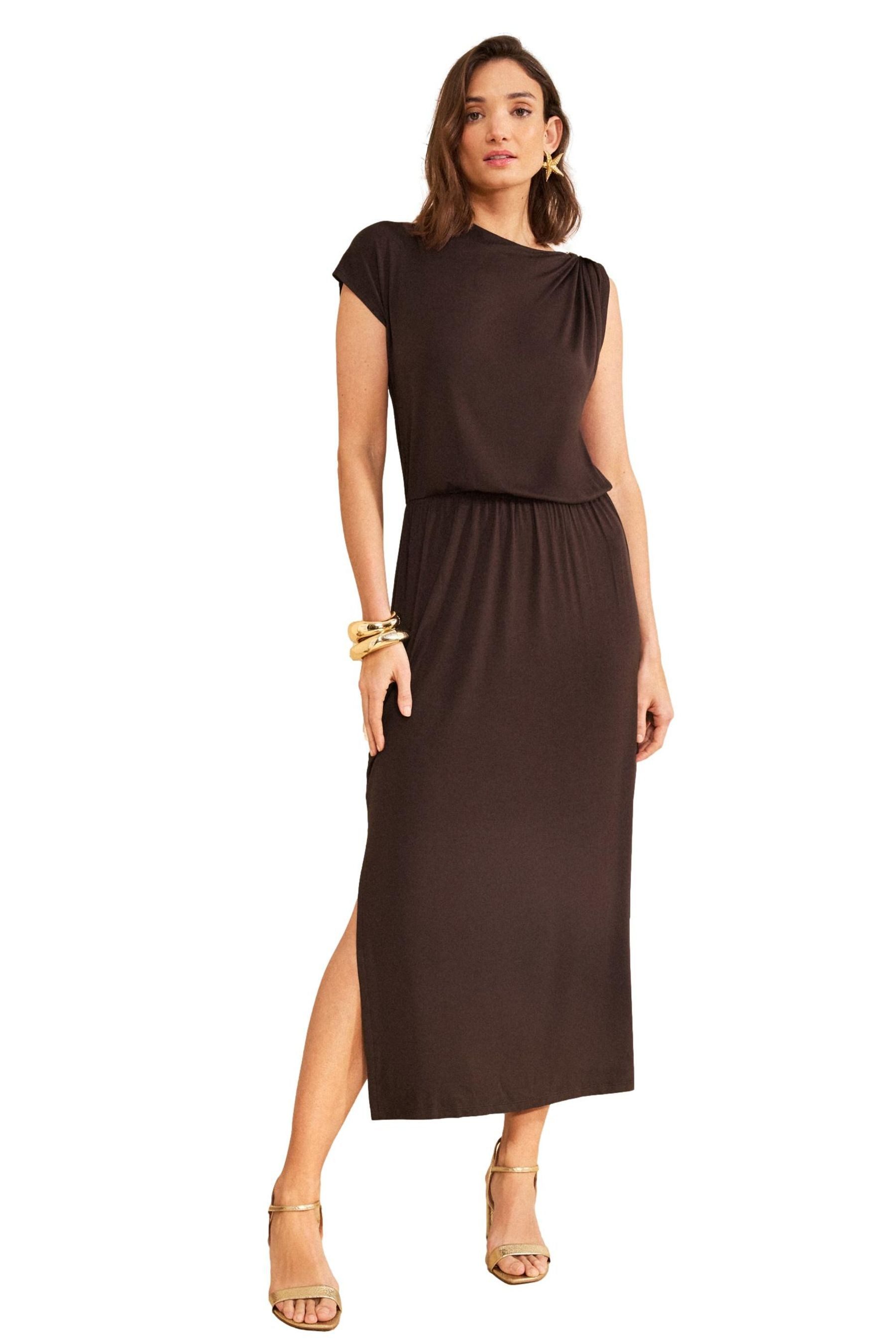 Love & Roses Midikleid Love & Rosesdrapiertes Midikleid, Regular (1-tlg)