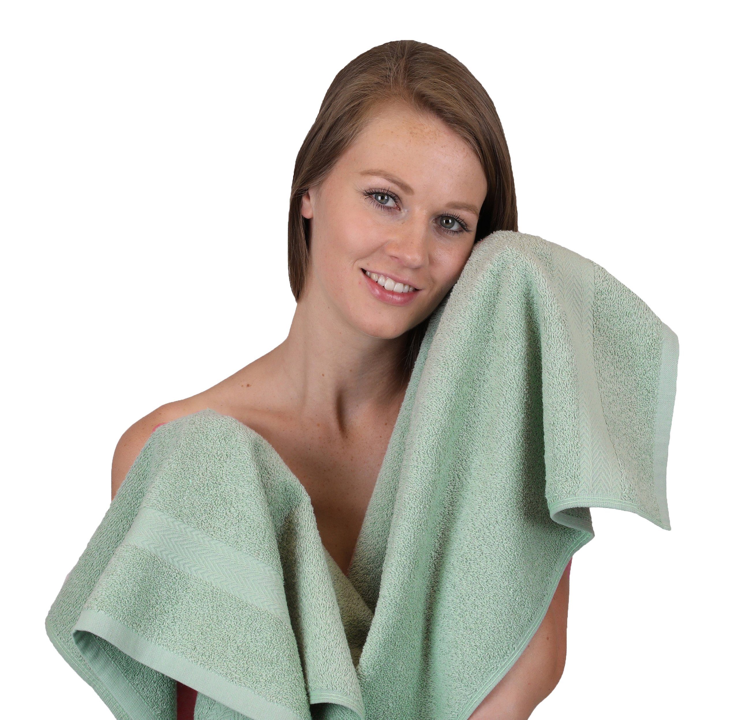 Handtücher PREMIUM Duschtücher, und Handtuch heugrün (4-tlg) 100% Baumwolle, Set 2 Betz 2 4-tlg.