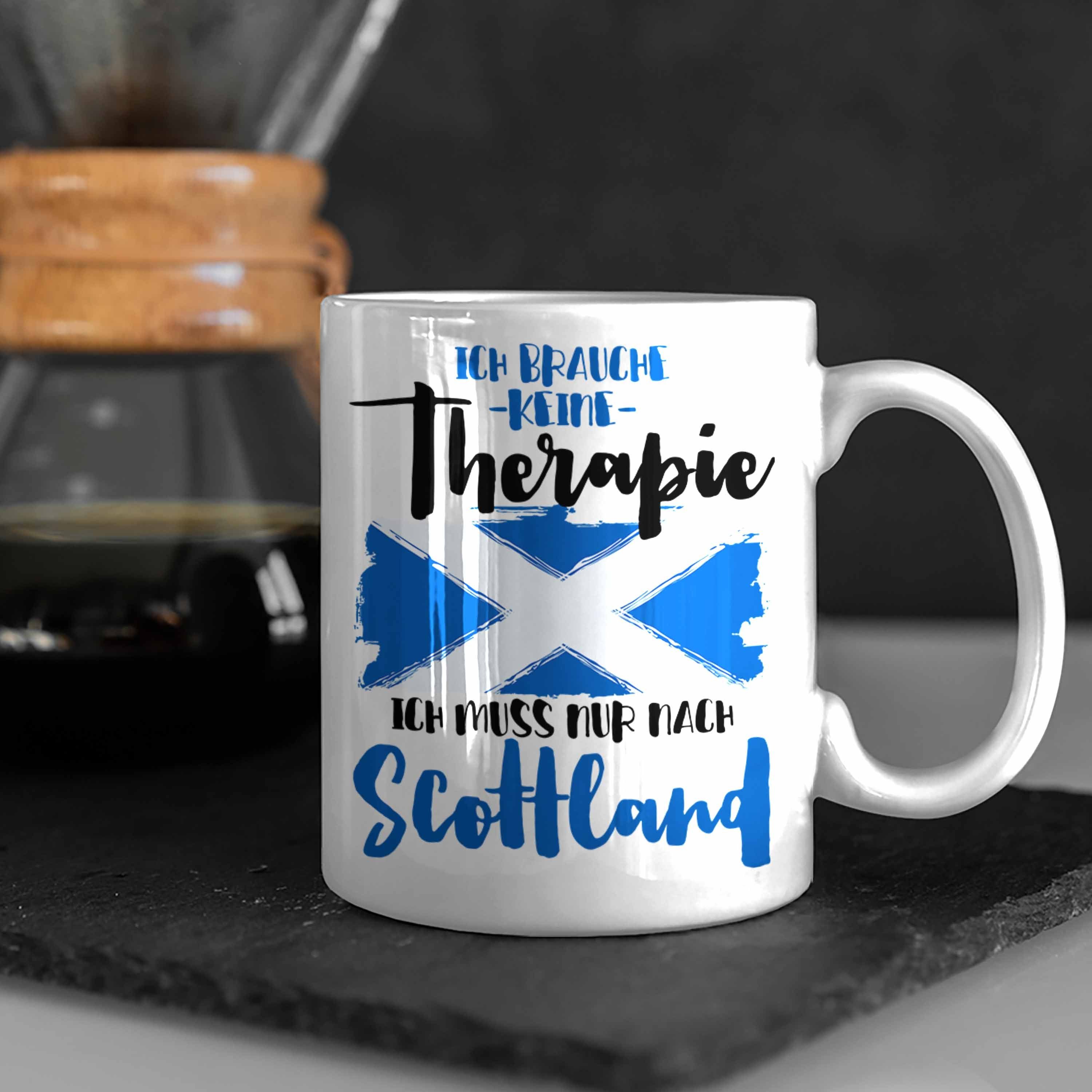 Trendation Tasse Geschenk Weiss Grafik Scottland Lustig Geschenkidee Tasse Spruch Schottland