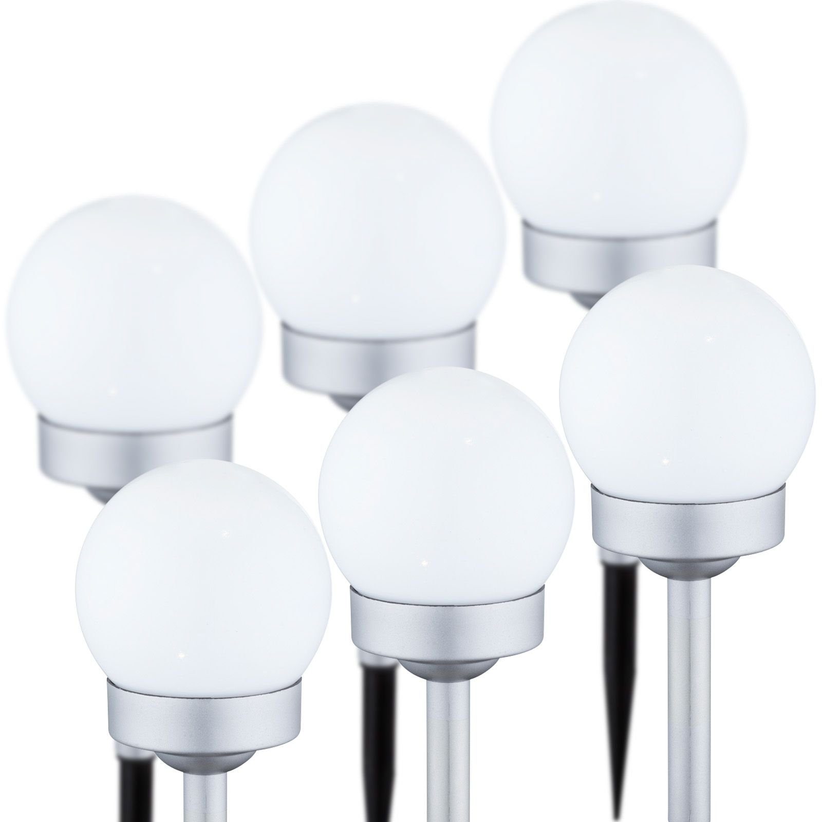 bmf-versand LED Solarleuchte Solarleuchte Garten Solarlampe Kugel 2 x 3er Set Garten Wegeleuchte, Solarkugel, Gartendekoration, LED fest integriert, Warmweiß, Dekoleuchte