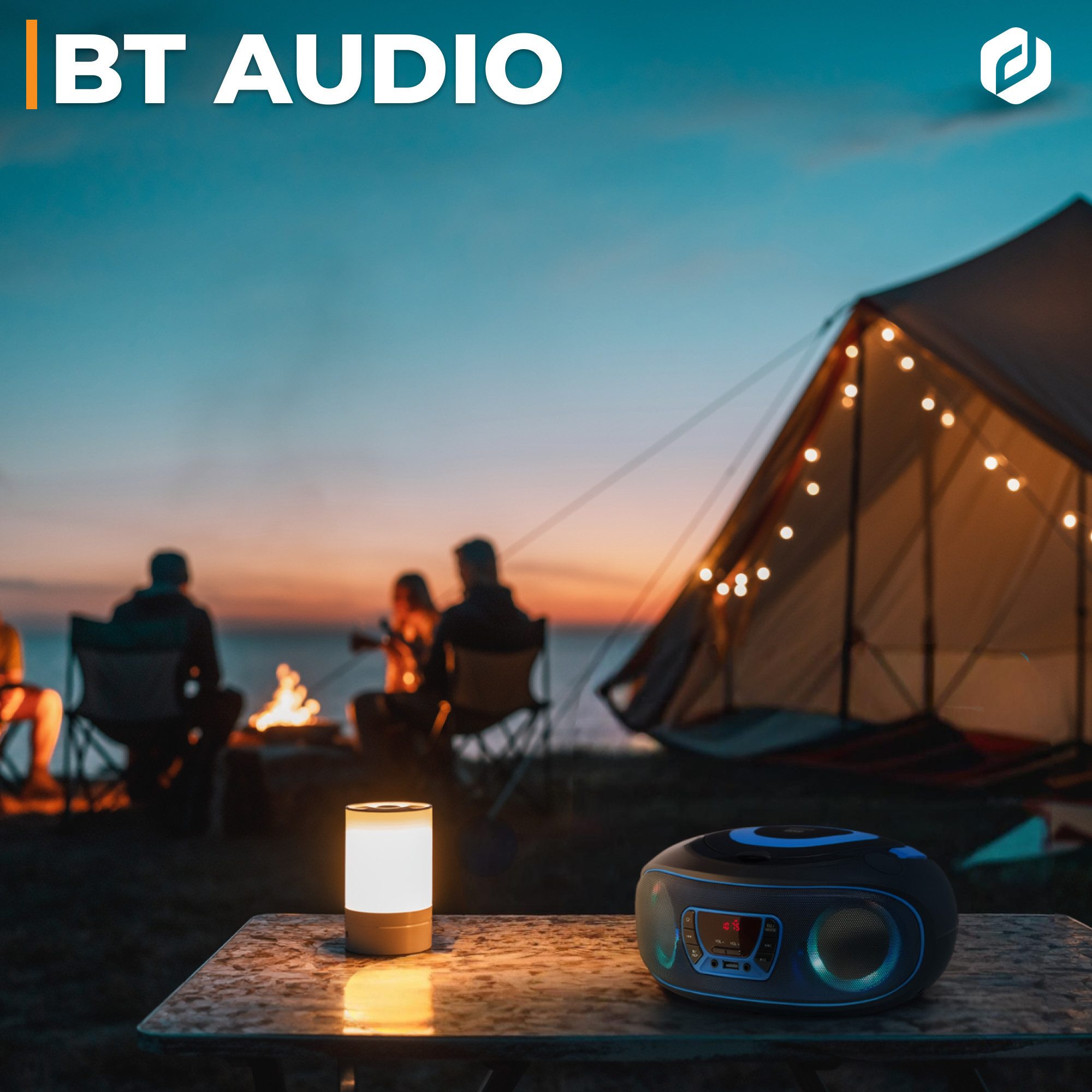 Denver TCL-212BTBU CD-Player (Bluetooth, LED-Beleuchtung in Lautsprechergittern, Bluetooth, USB & AUX, CD/FM, LED-Beleuchtung in Lautsprechergittern, Bluetooth, USB & AUX, CD/FM)