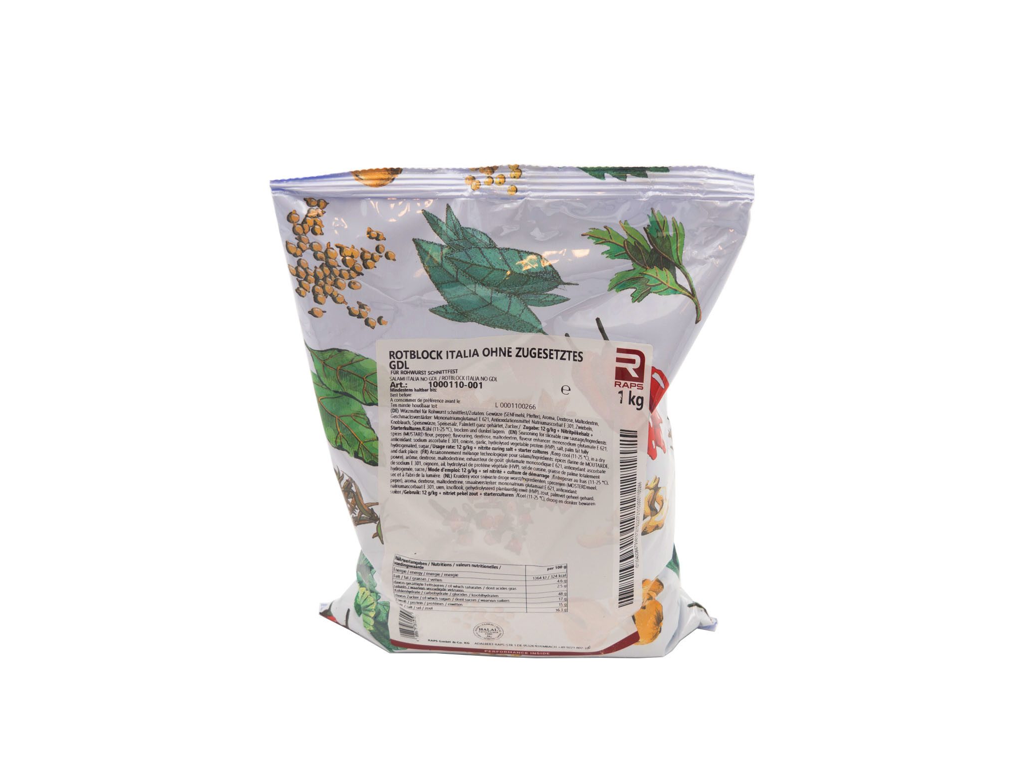 Raps Gewürz Rotblock Italia Raps 1 kg Beutel