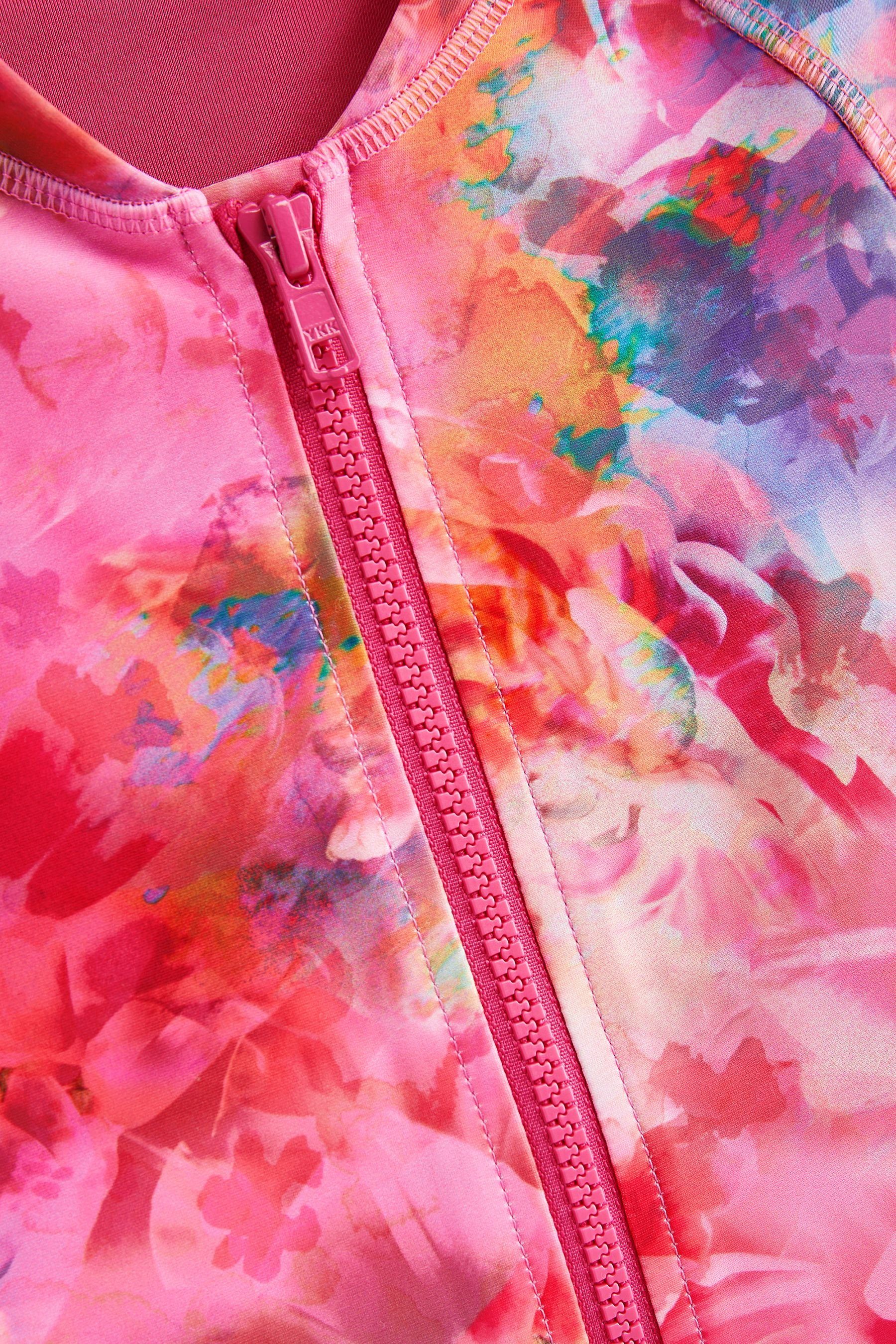 Colour Pink (1-St) Shortie-Badeanzug Langärmeliger Burst Next Badeanzug