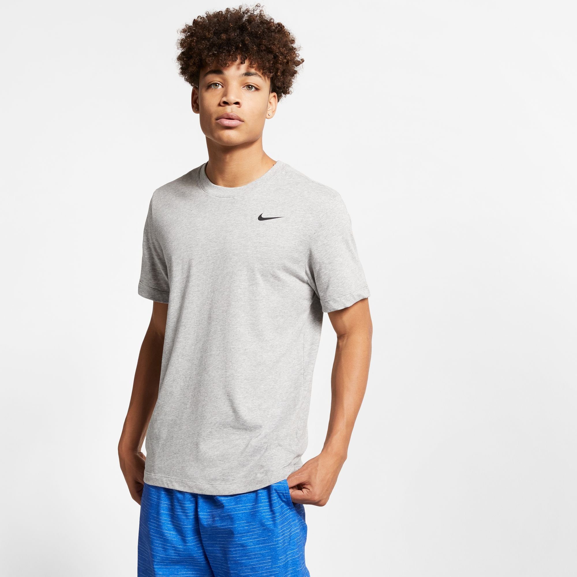 Nike Trainingsshirt DRI-FIT MEN'S FITNESS T-SHIRT DK GREY HEATHER/BLACK