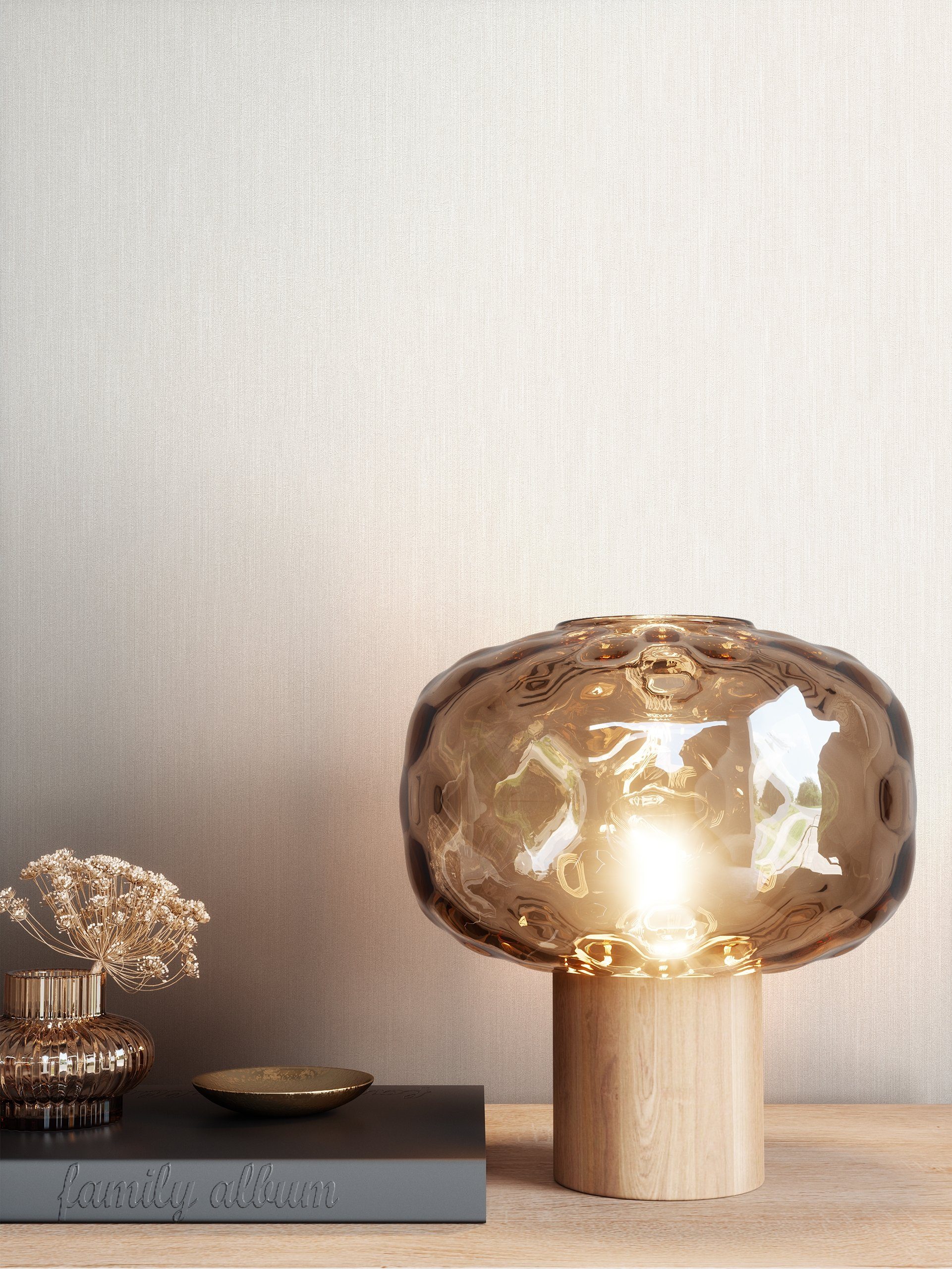 Newroom Vliestapete, Creme Tapete Glamour Leicht günstig online kaufen