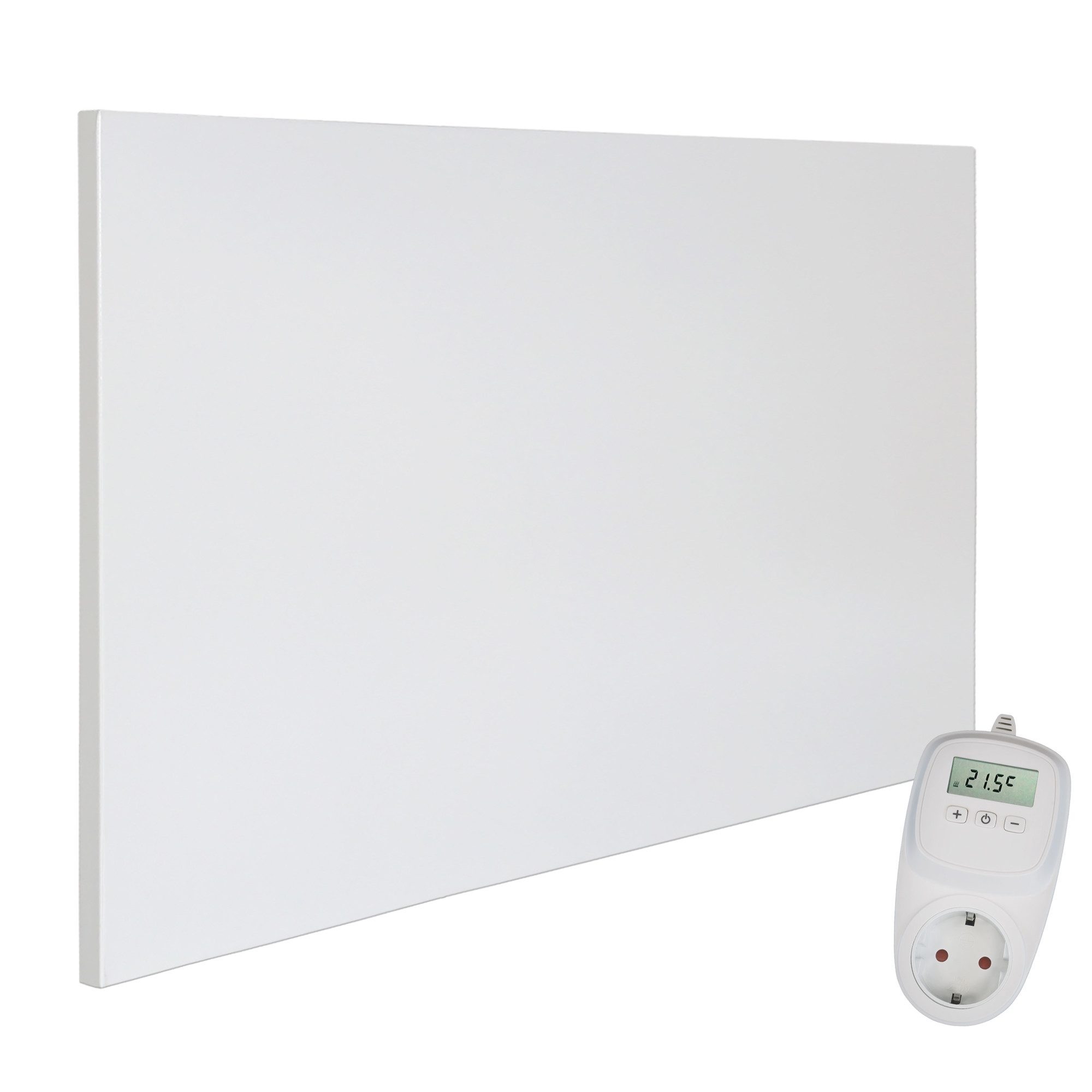 VIESTA Infrarotheizung H600 Carbon Crystal Heizpaneel 600 Watt mit TH10 Thermostat Wand/Decke, 60x100cm rahmenlos IP20 TÜV/GS Überhitzungsschutz 98% 70-90°C 100.000h